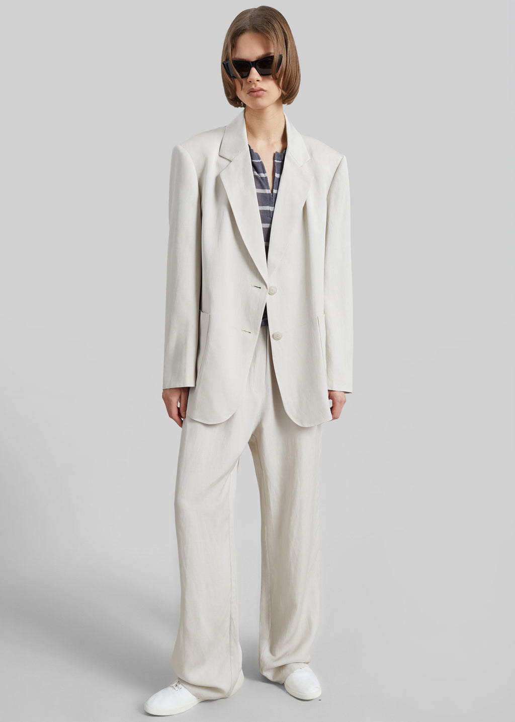 Bruna Linen Soft Pants - Light Beige
