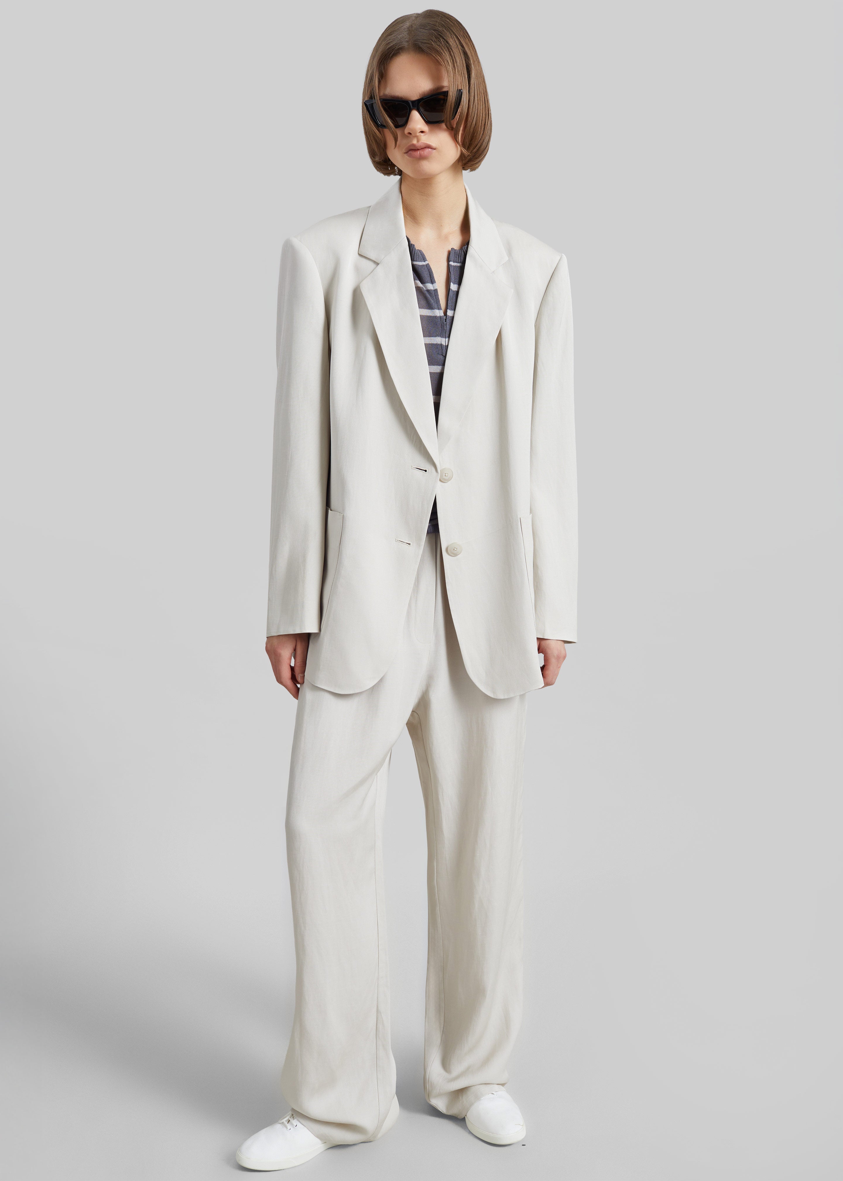Bruna Linen Soft Pants - Light Beige