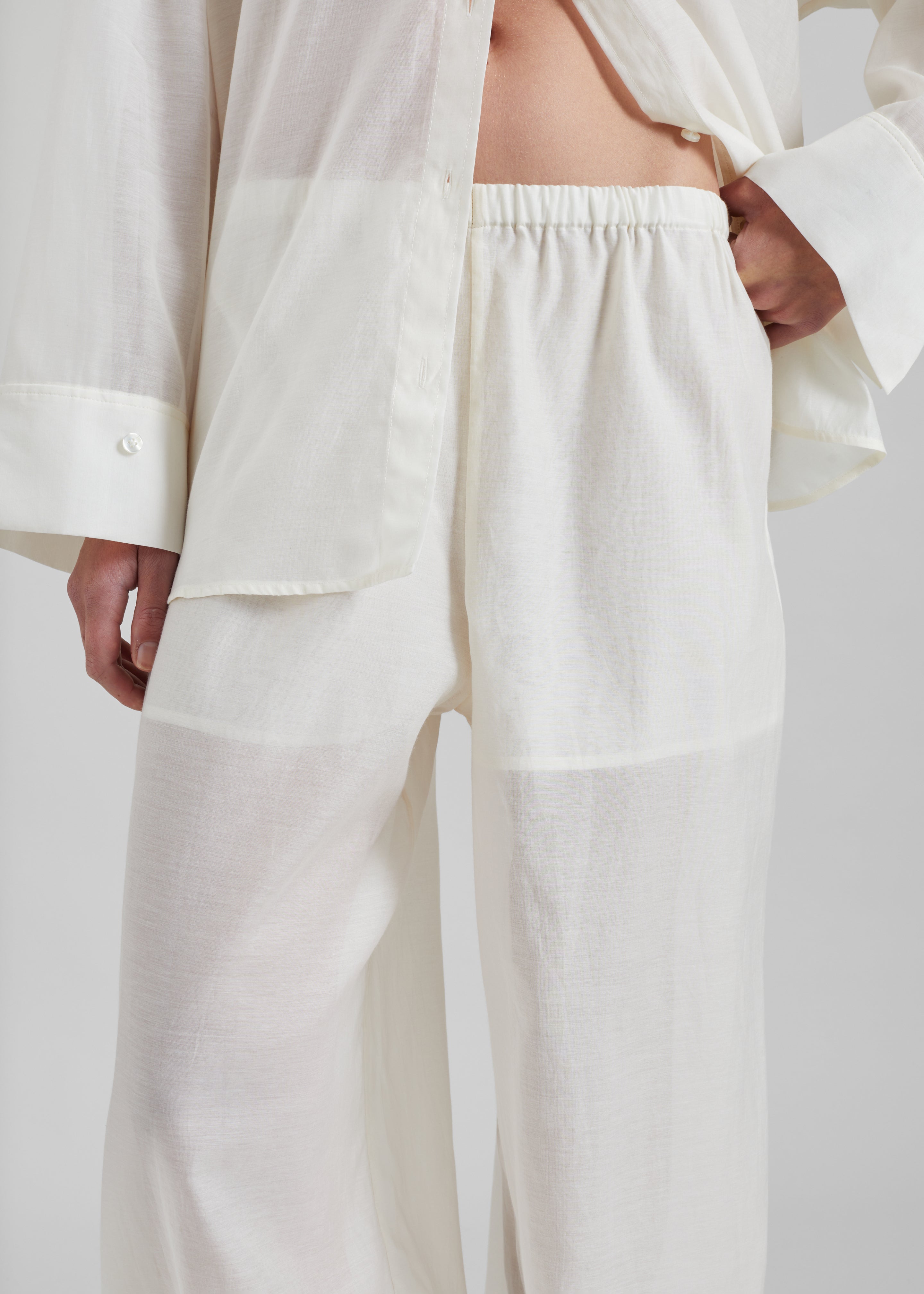 By Malene Birger Lumas Silk Organza Trousers - Soft White