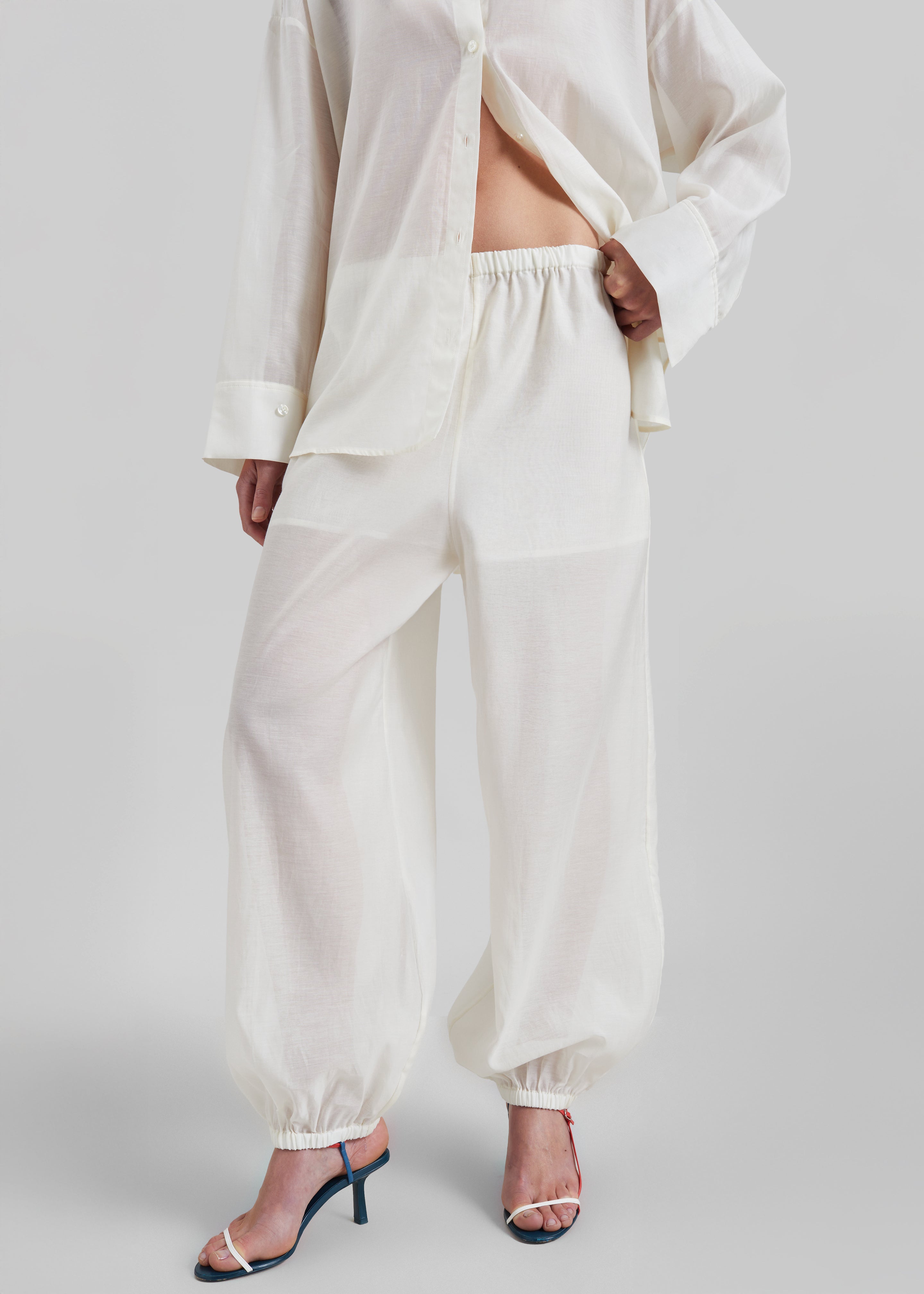 By Malene Birger Lumas Silk Organza Trousers - Soft White
