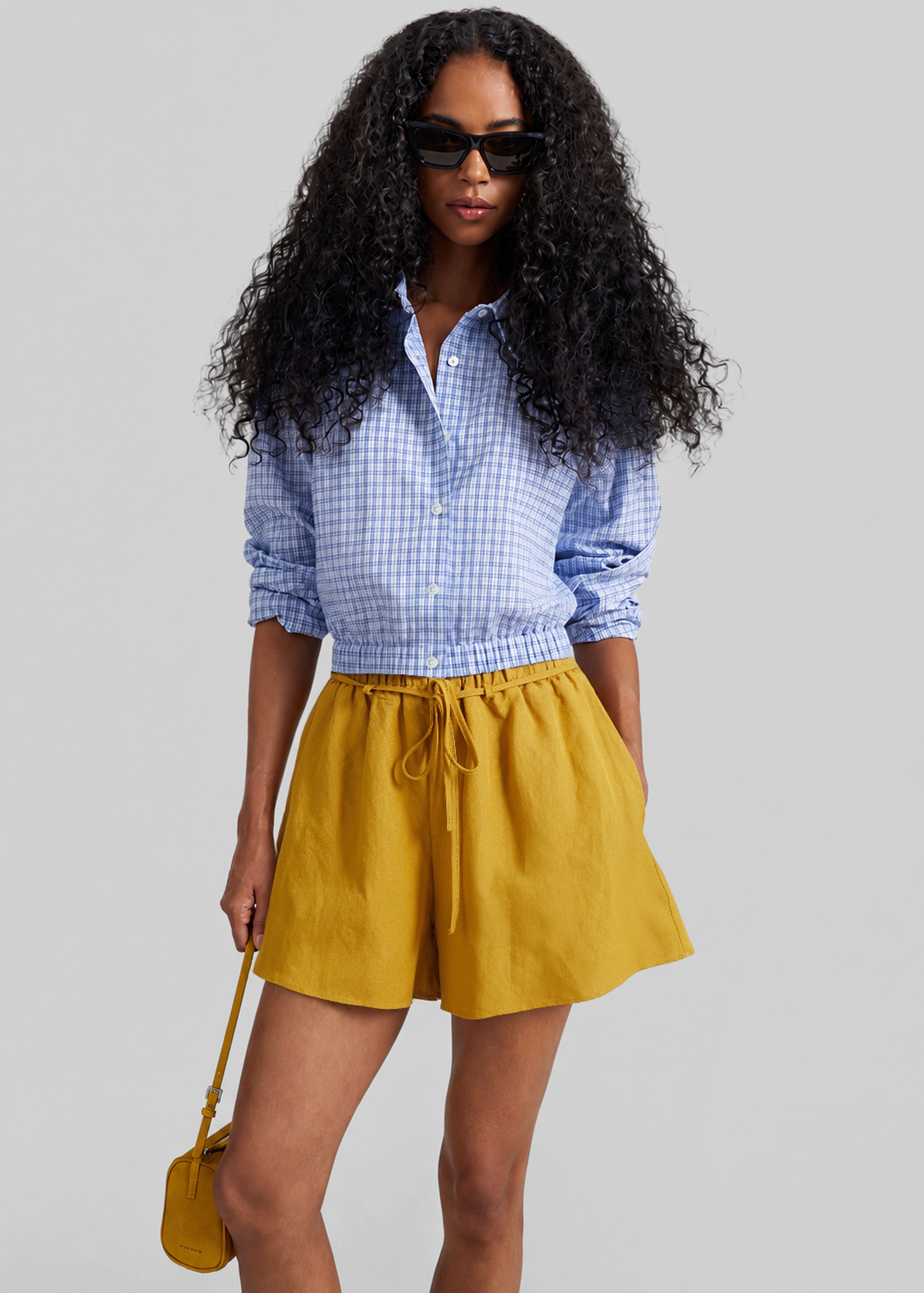 Caligny Linen Shorts - Mustard