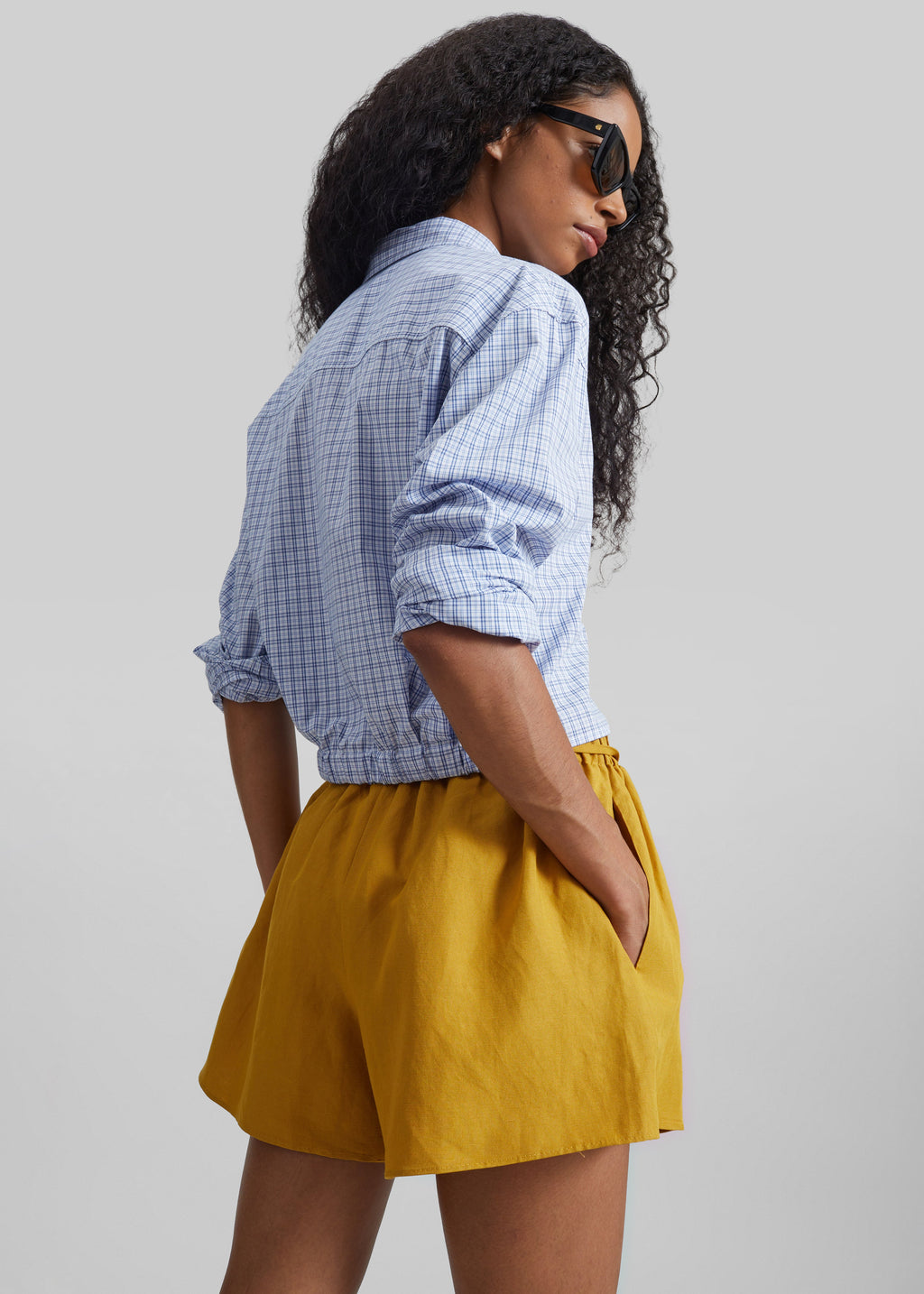 Caligny Linen Shorts - Mustard