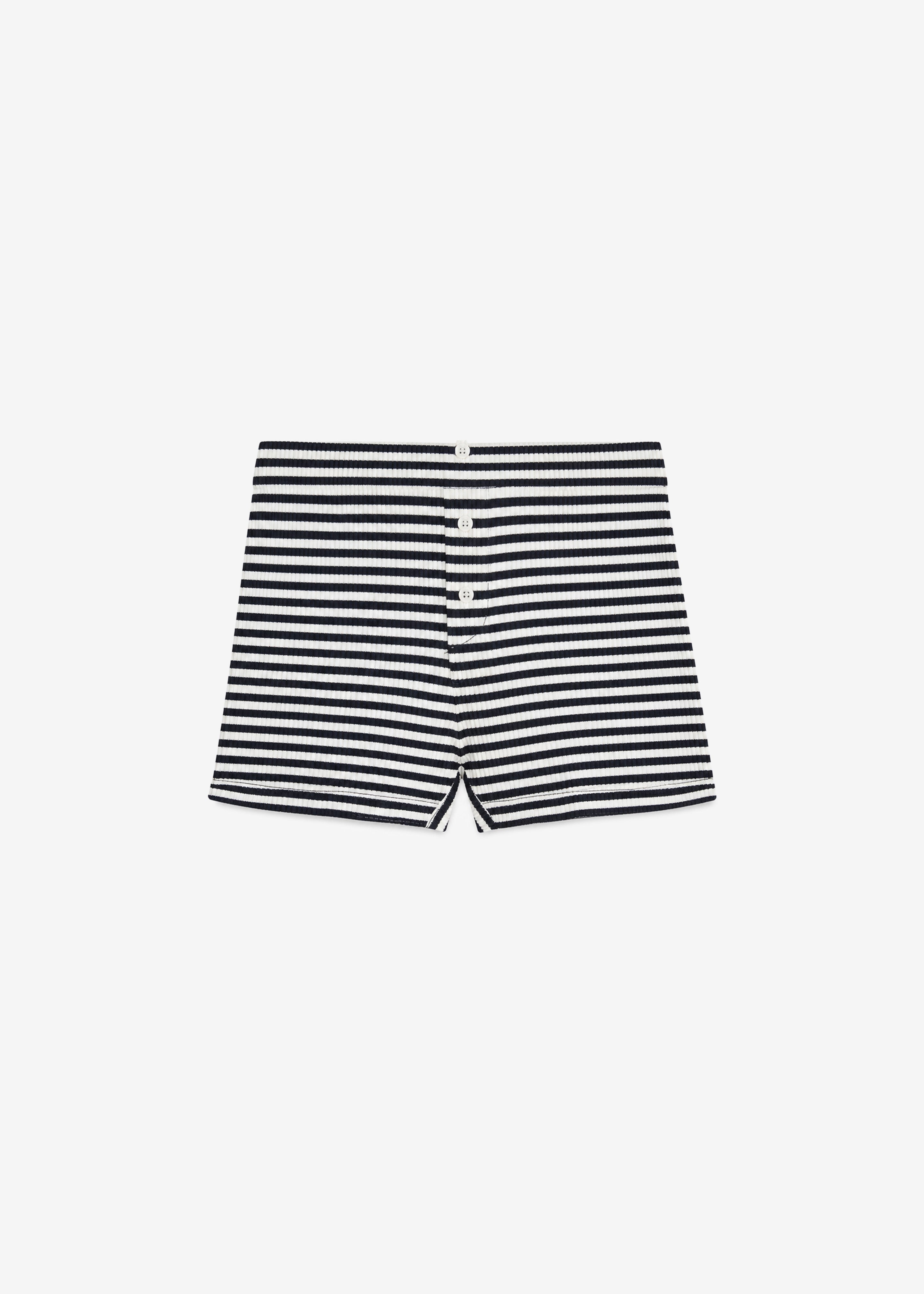 Celoni Knit Mini Shorts - Black/White Stripe