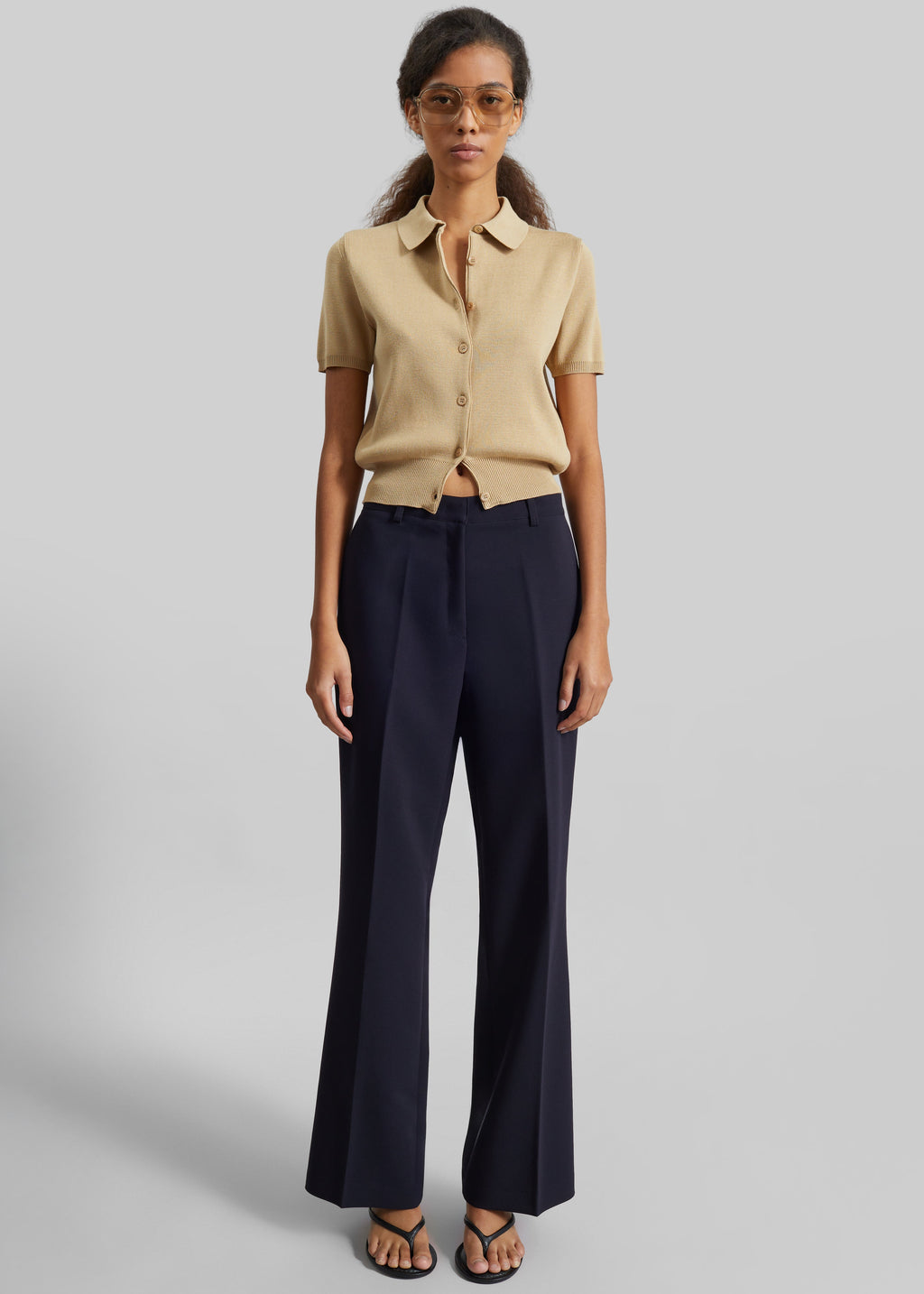Chesnay Bootcut Pants - Navy