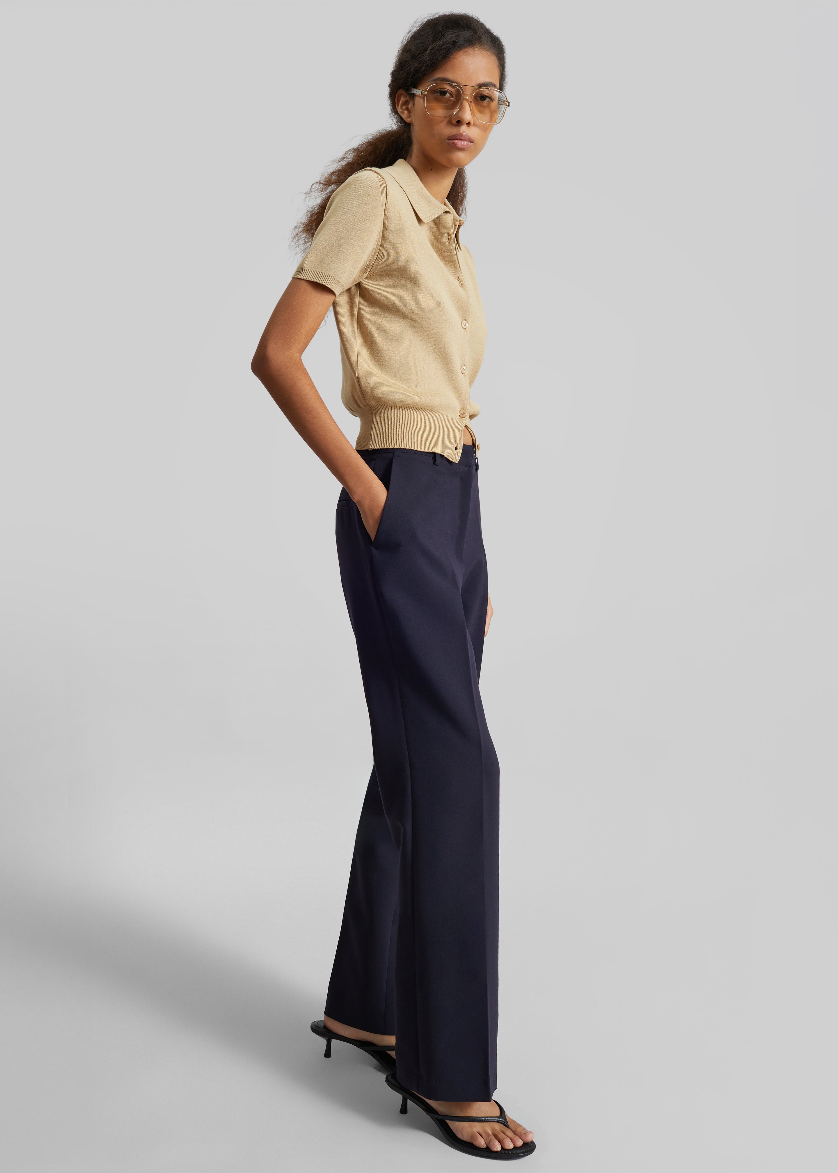 Chesnay Bootcut Pants - Navy