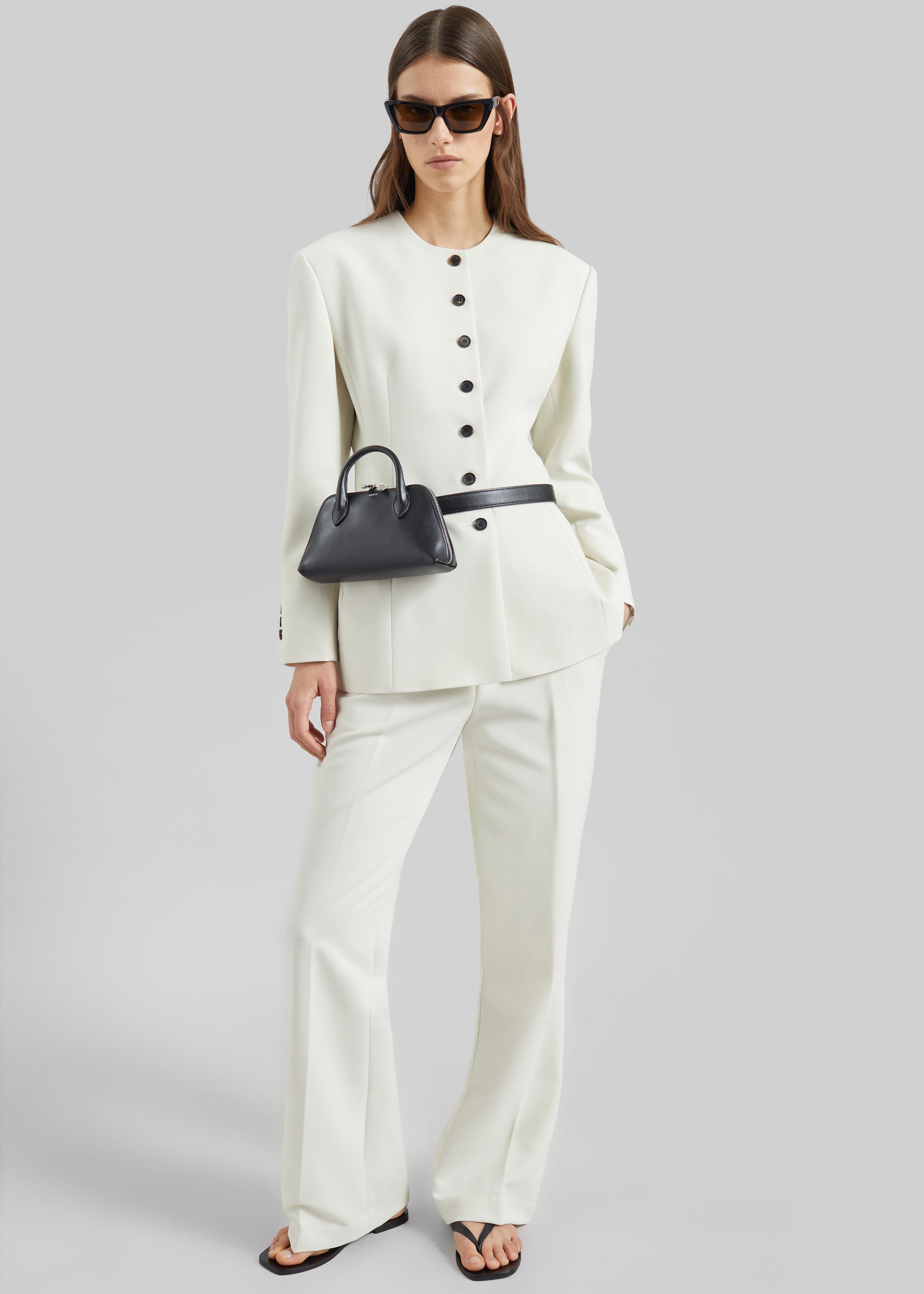 Chesnay Collarless Blazer - Cream