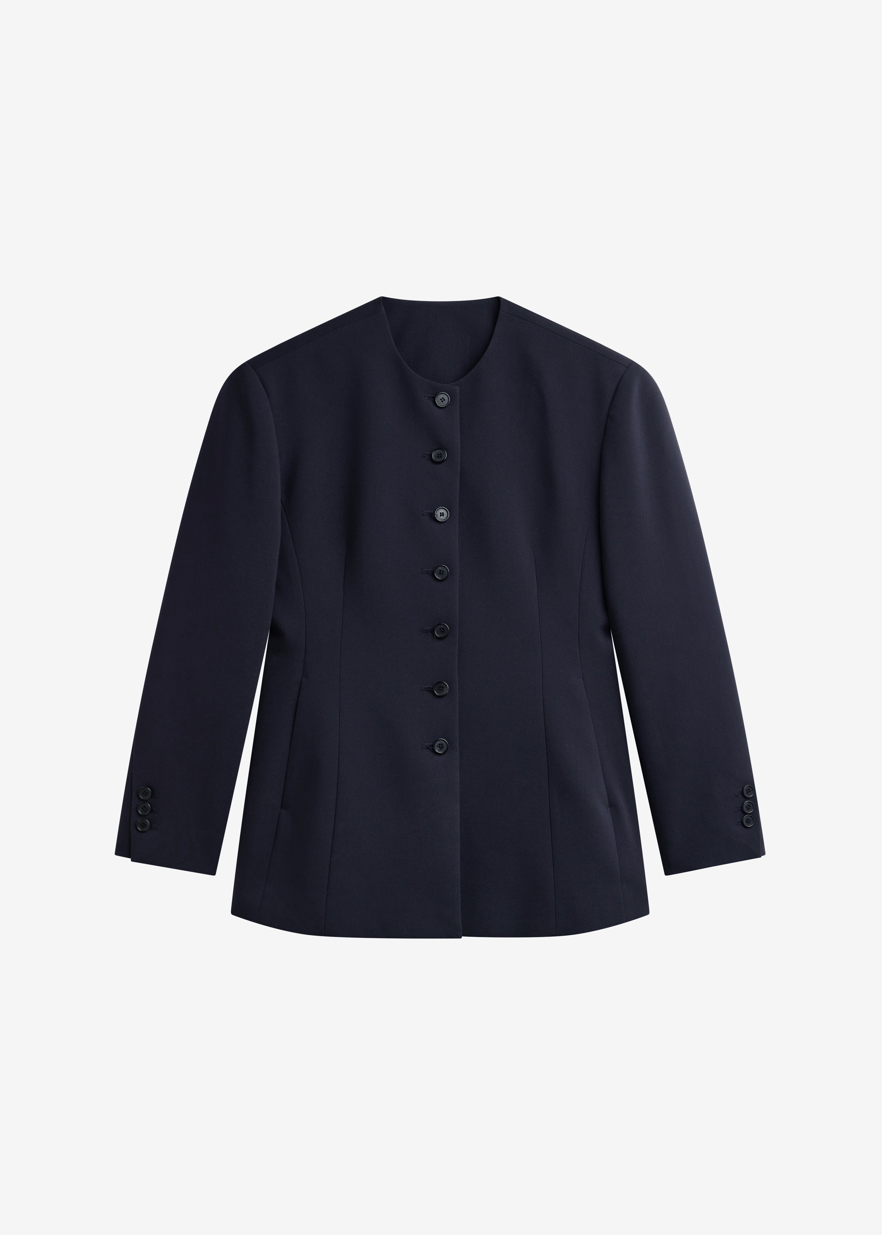 Chesnay Collarless Blazer - Navy