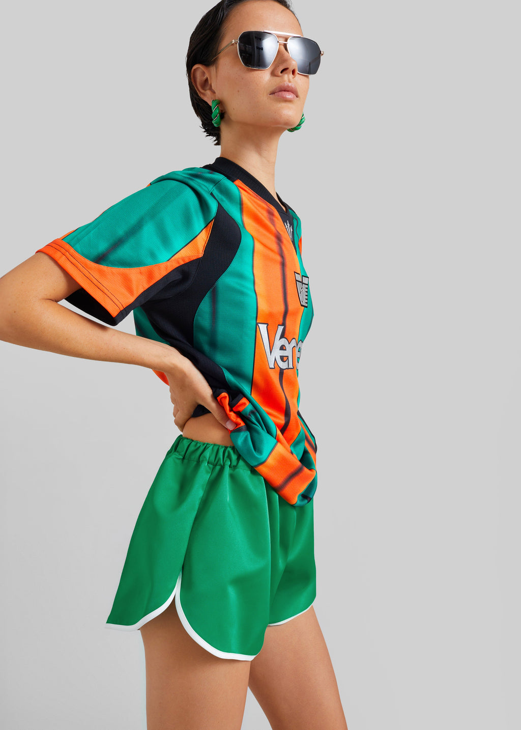 Cielo Satin Mini Boxer Shorts - Kelly Green