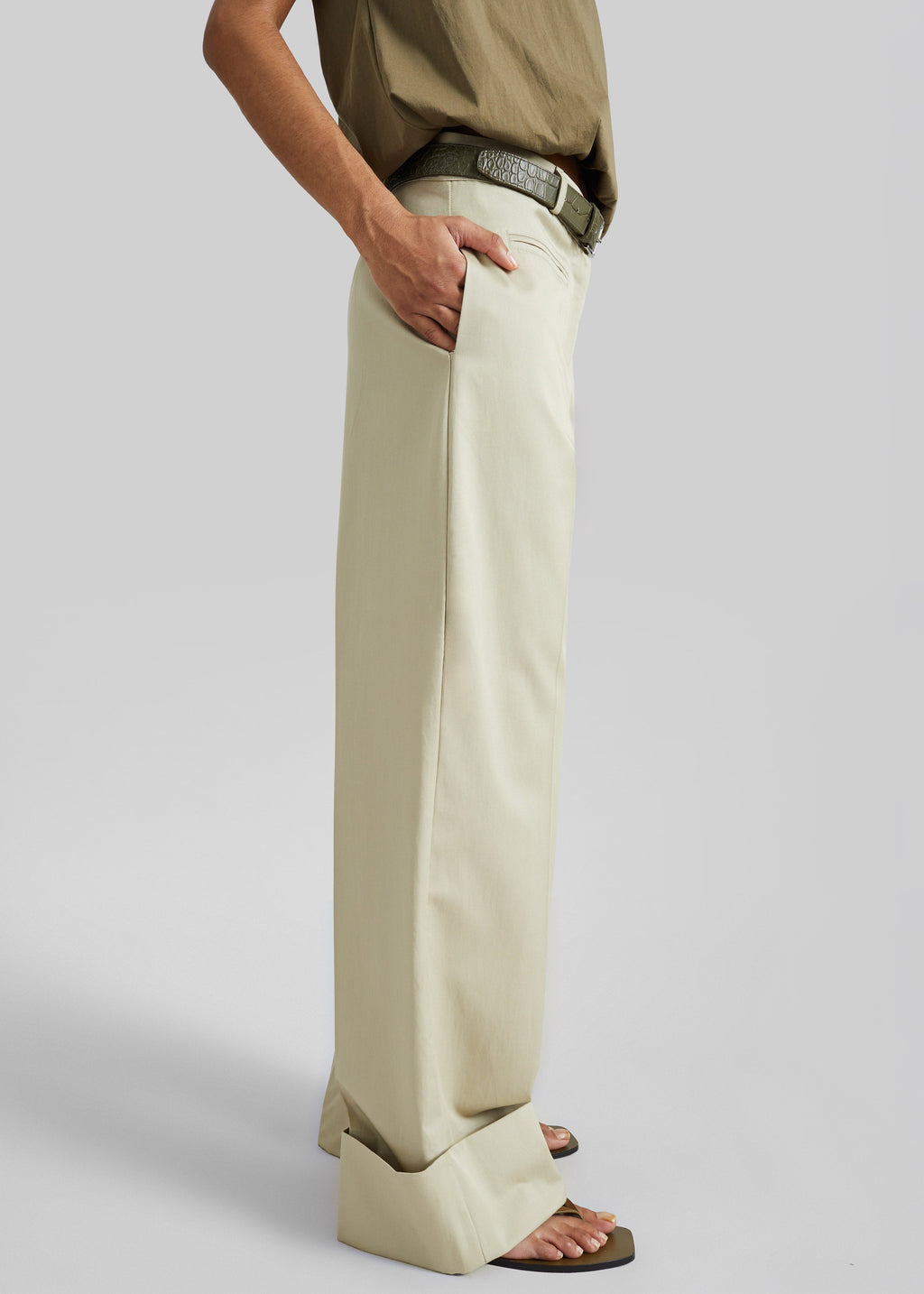 Corris Straight Cuff Trousers - Beige