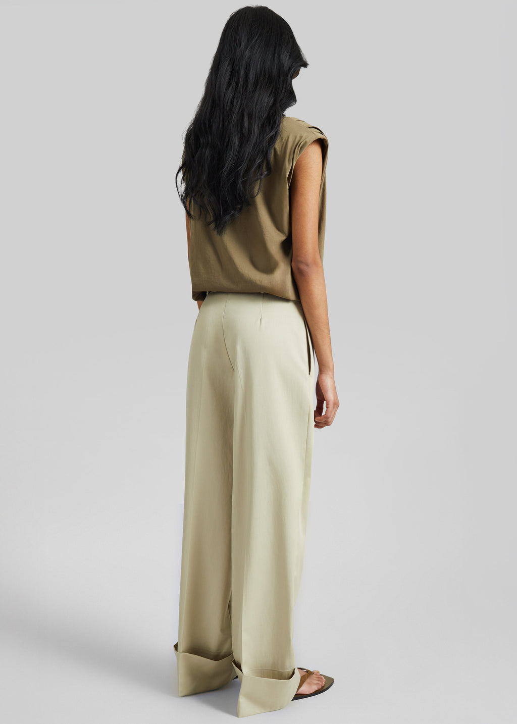 Corris Straight Cuff Trousers - Beige