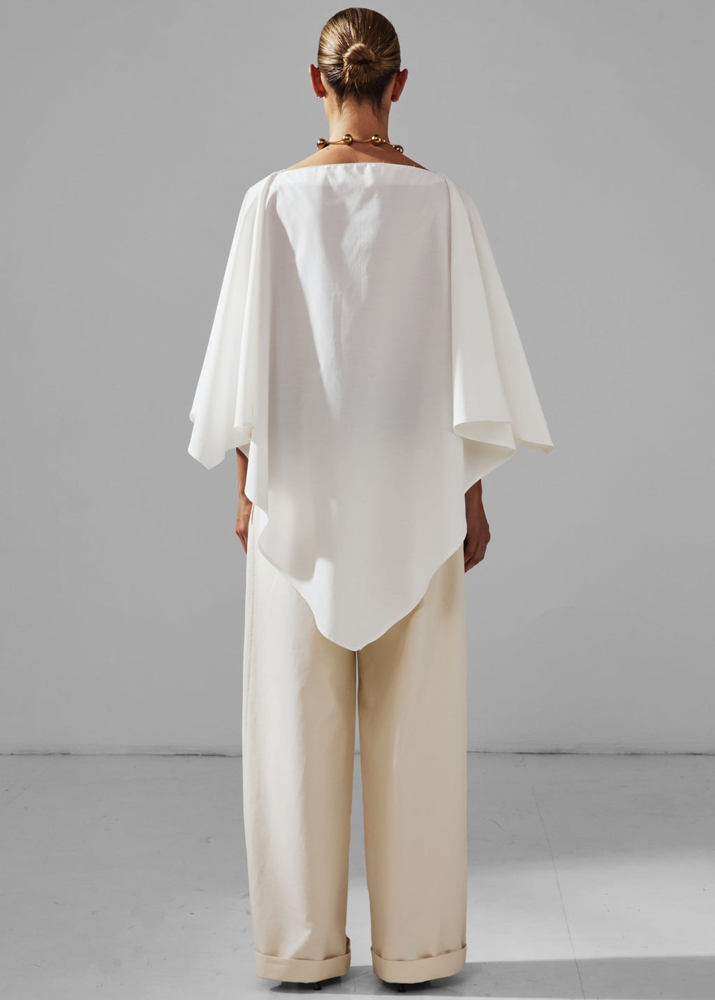 Darkpark Wendy Elastic Waist Wide-Leg Trousers - White