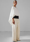 Darkpark Wendy Elastic Waist Wide-Leg Trousers - White