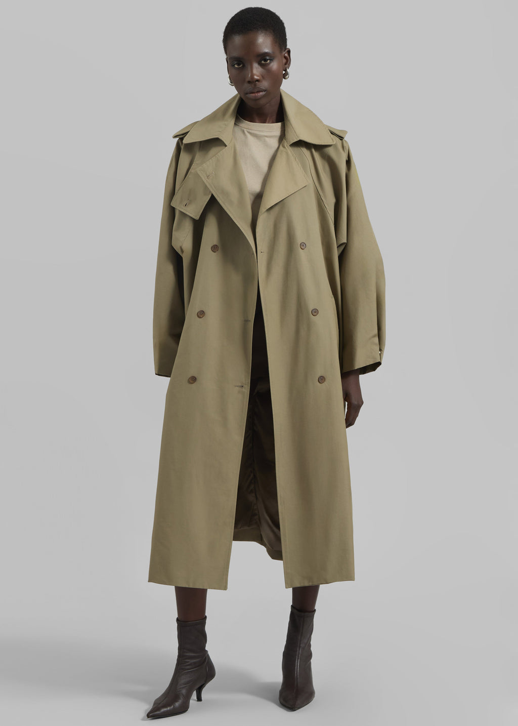 Davos Trench Coat - Pale Olive