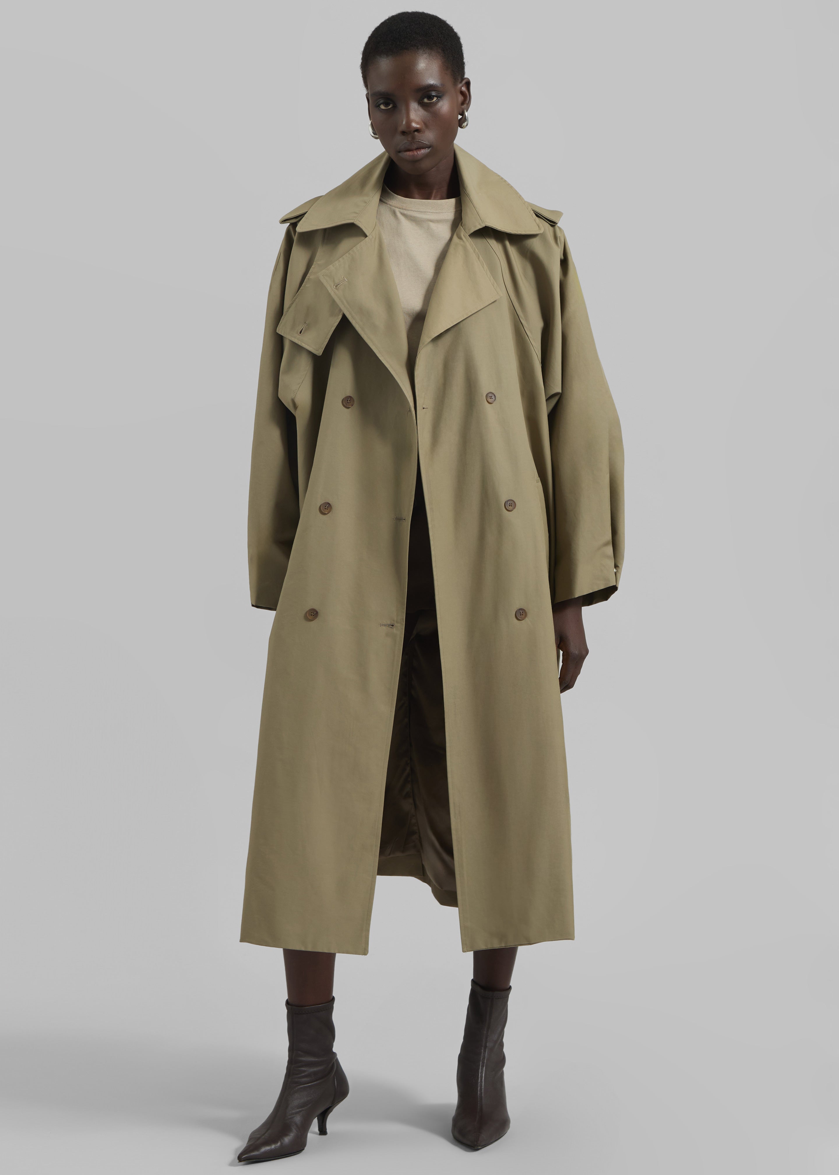 Davos Trench Coat - Pale Olive