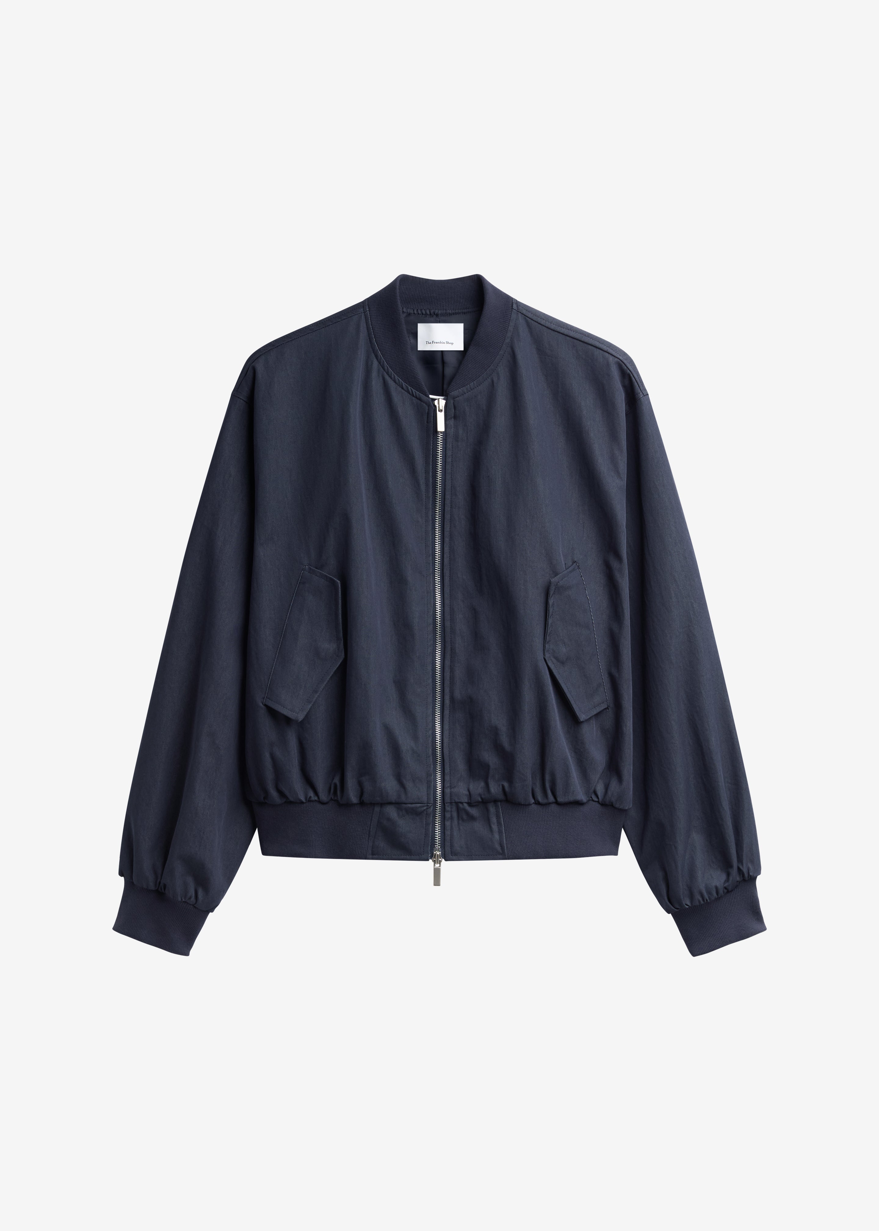 Davron Denim Effect Bomber Jacket - Dark Navy
