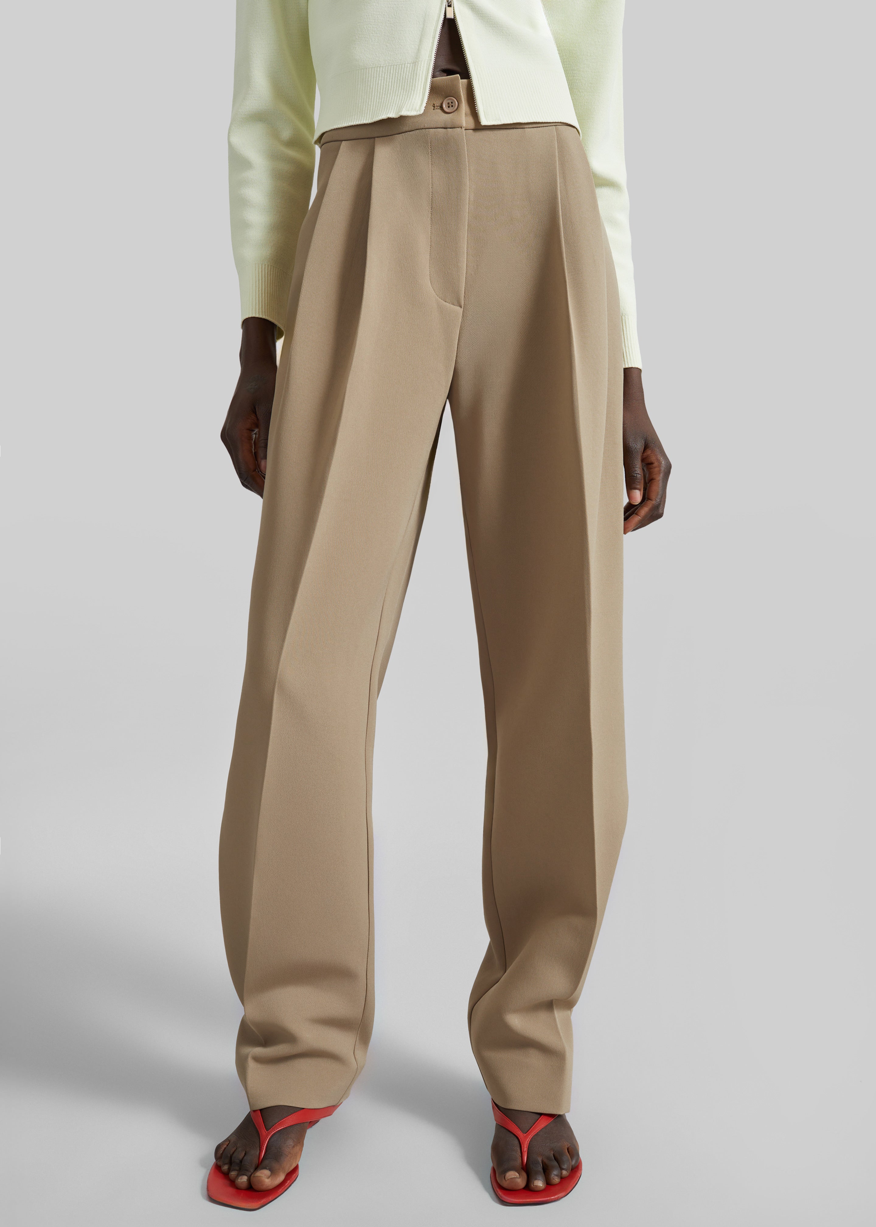 Doyer Pleated Trousers - Beige