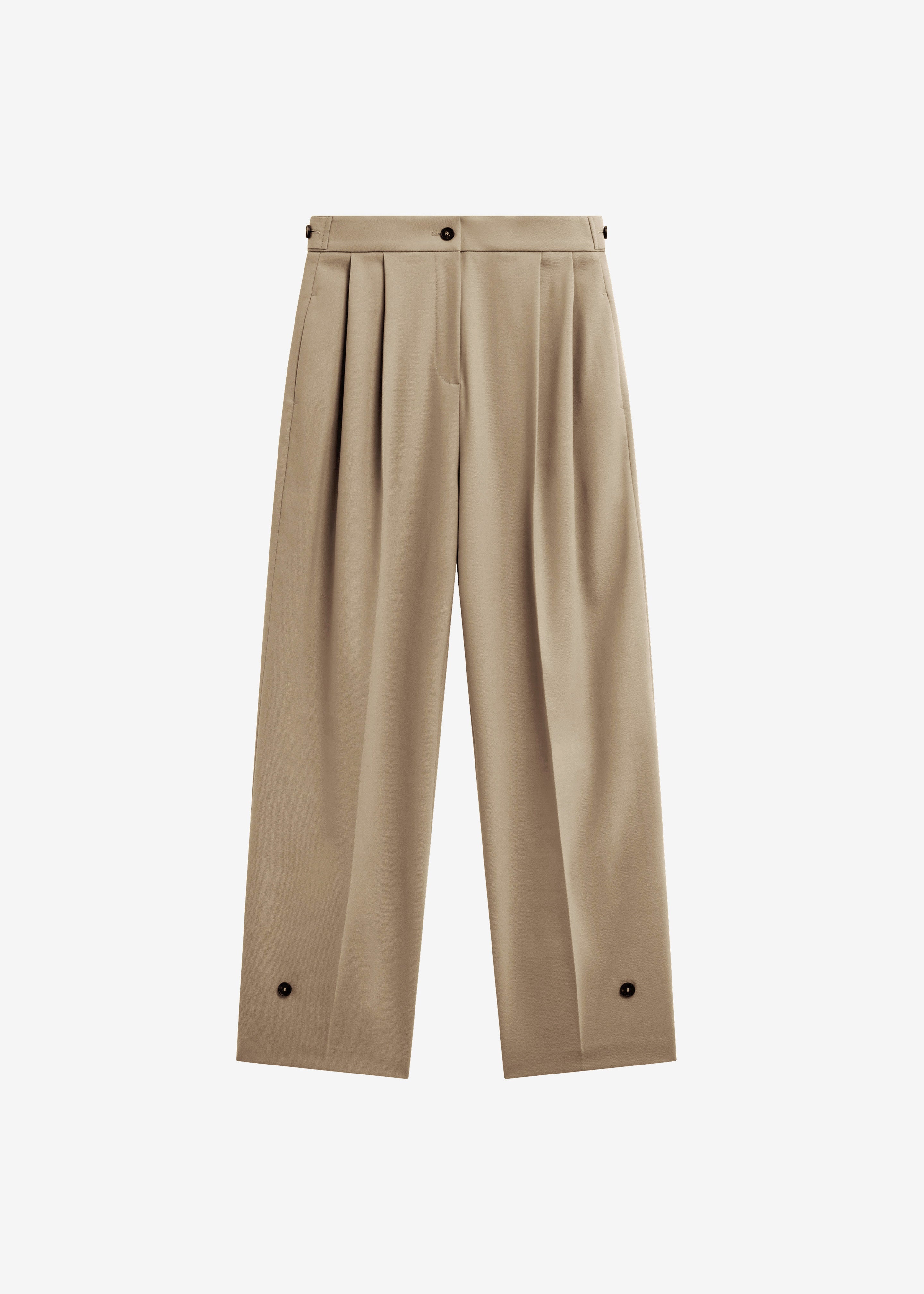 Doyer Pleated Trousers - Beige