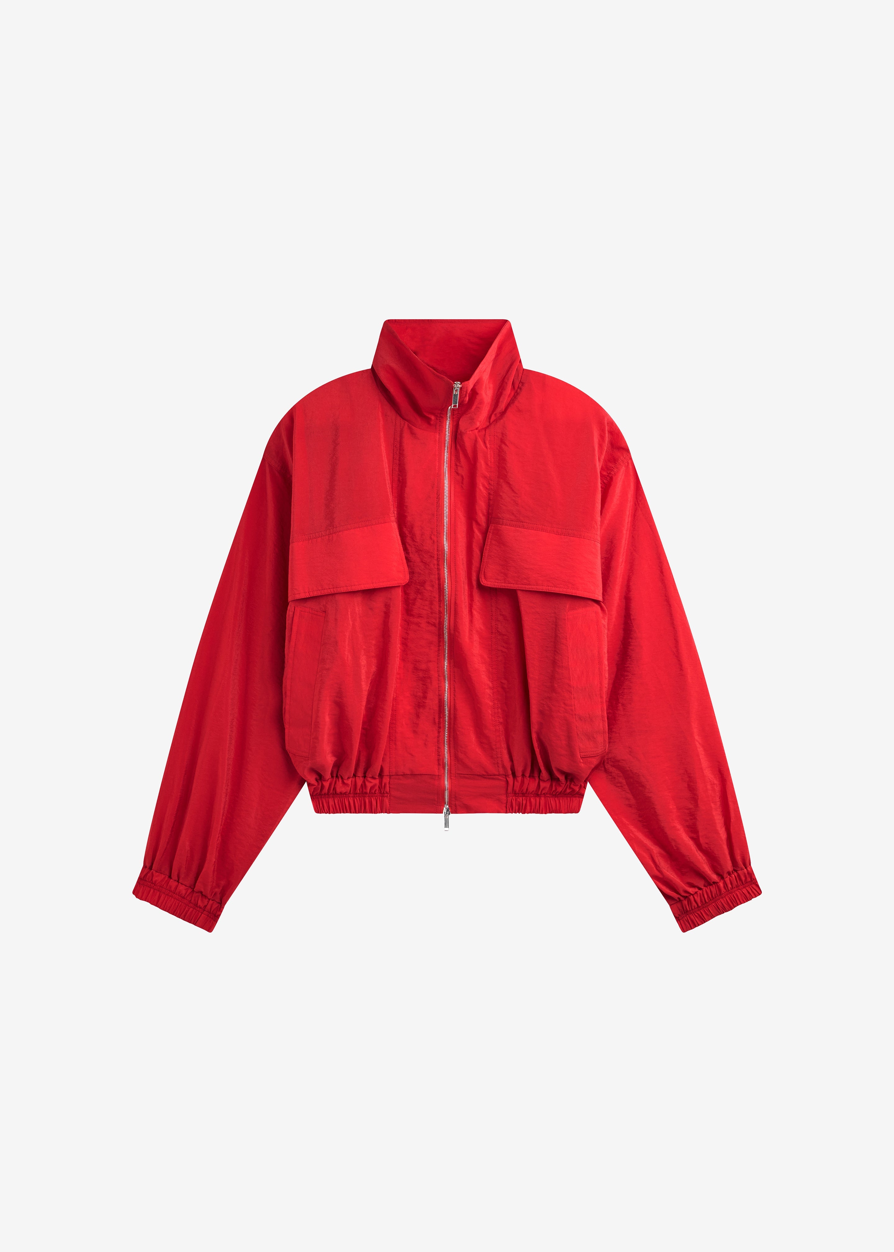 Drea Sheer Bomber Jacket - Red