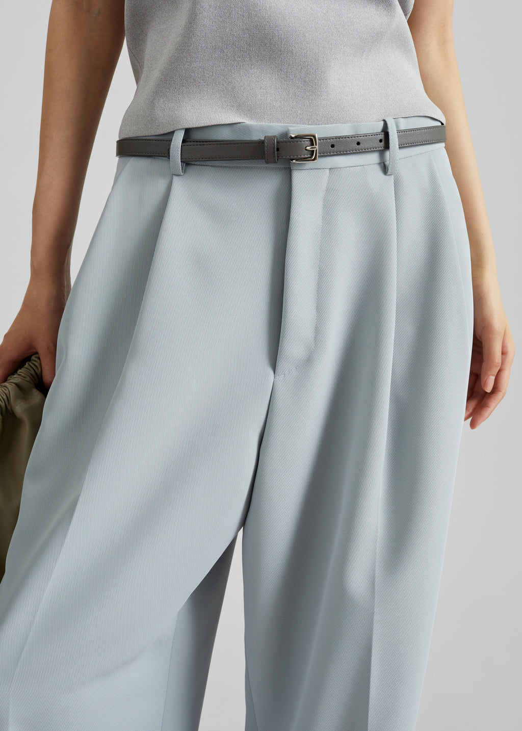 Duved Pleated Trousers - Slate Grey