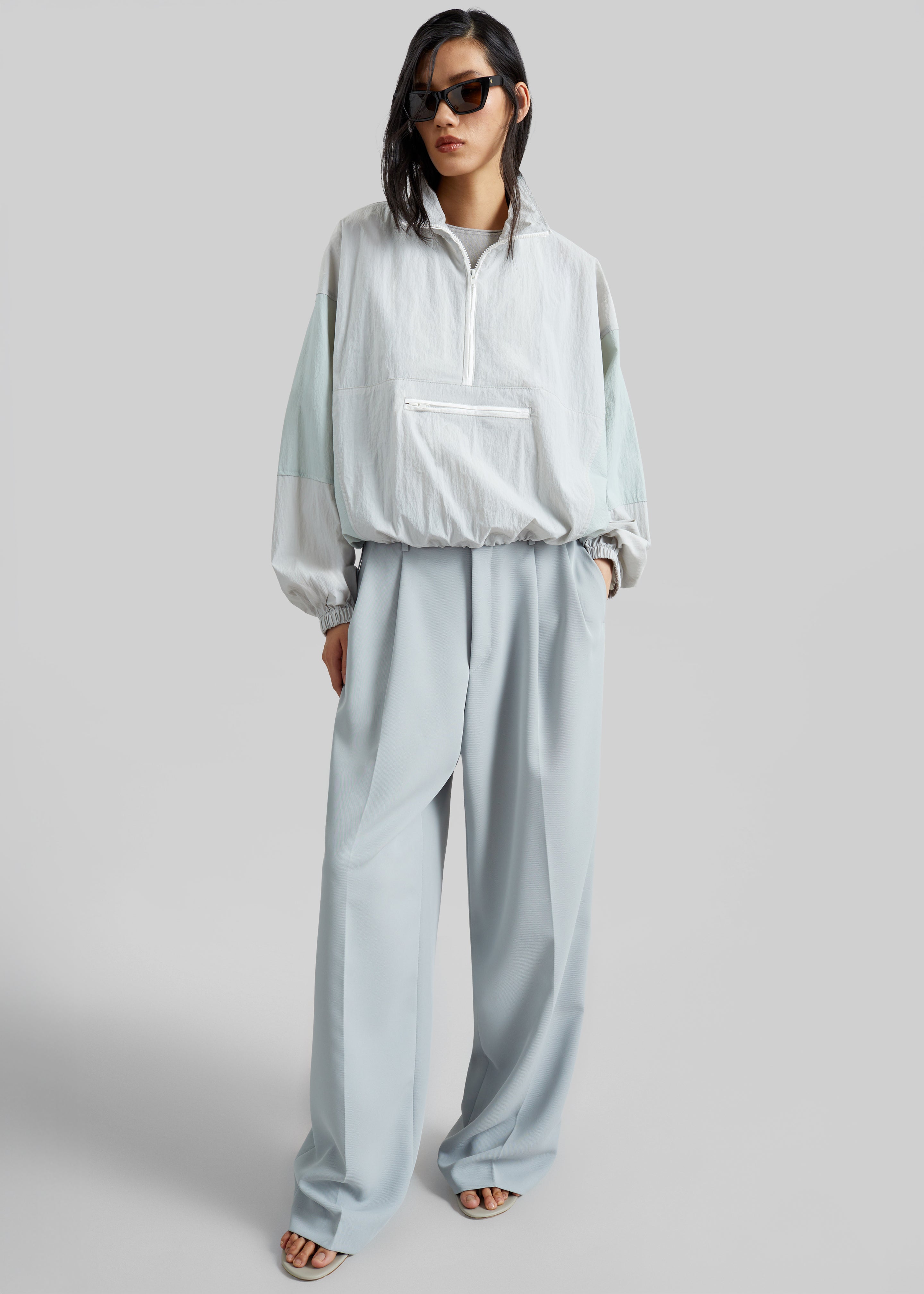 Duved Pleated Trousers - Slate Grey