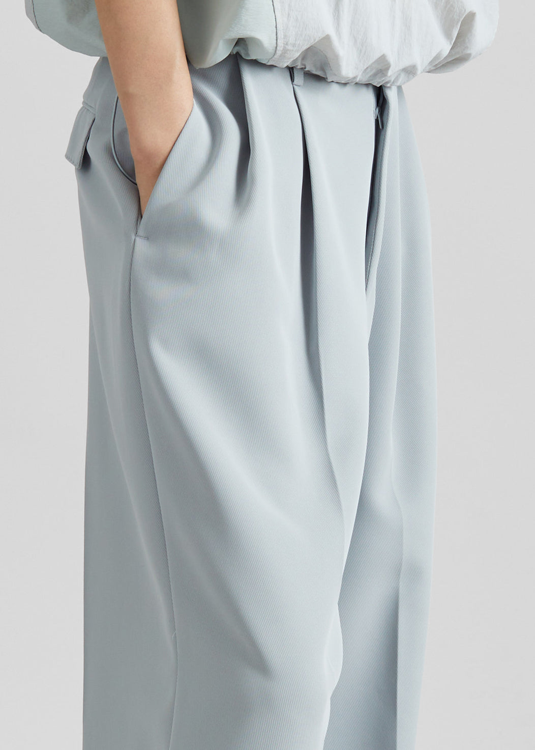 Duved Pleated Trousers - Slate Grey