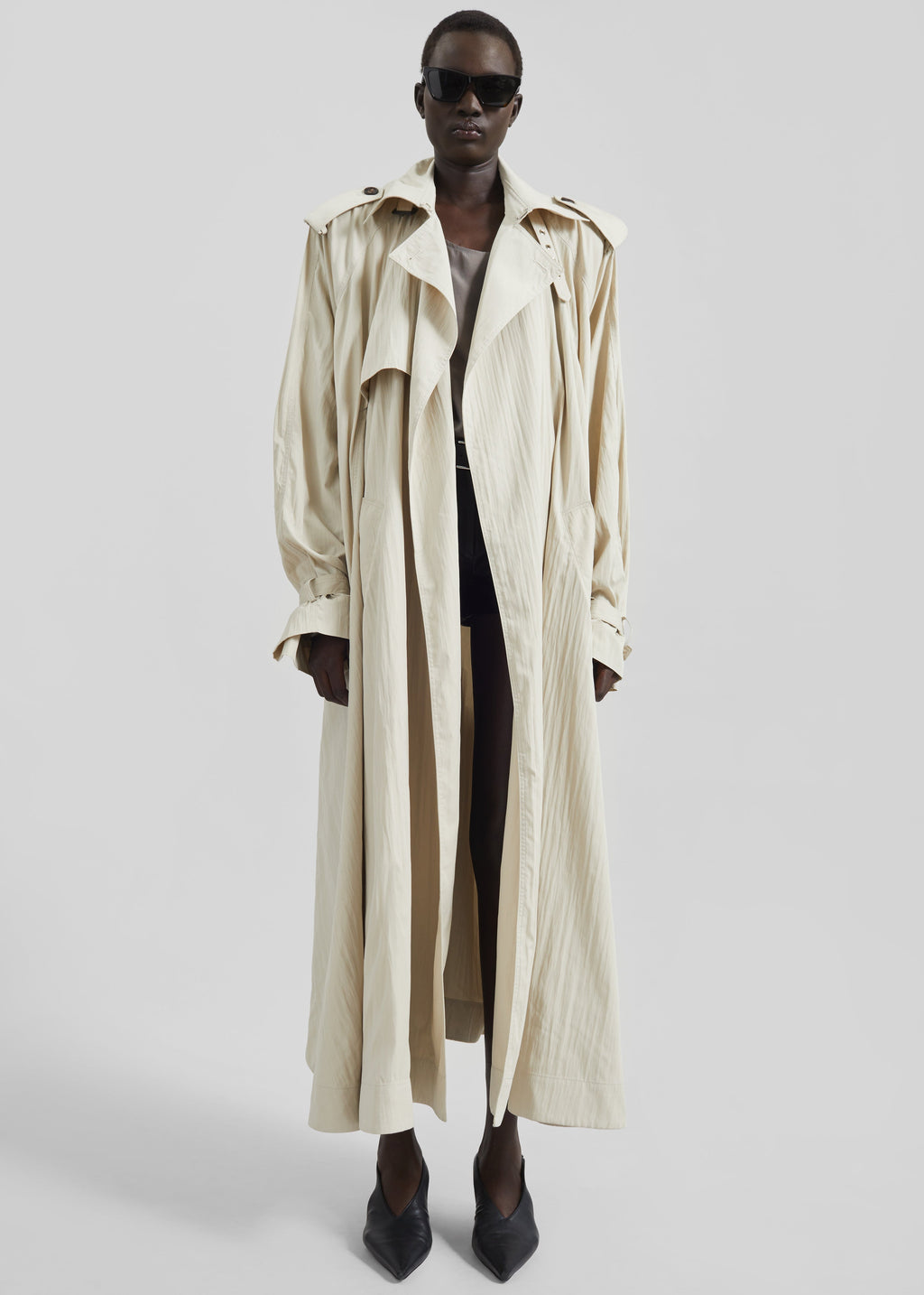 Elsdon Fluid Long Trench - Light Beige