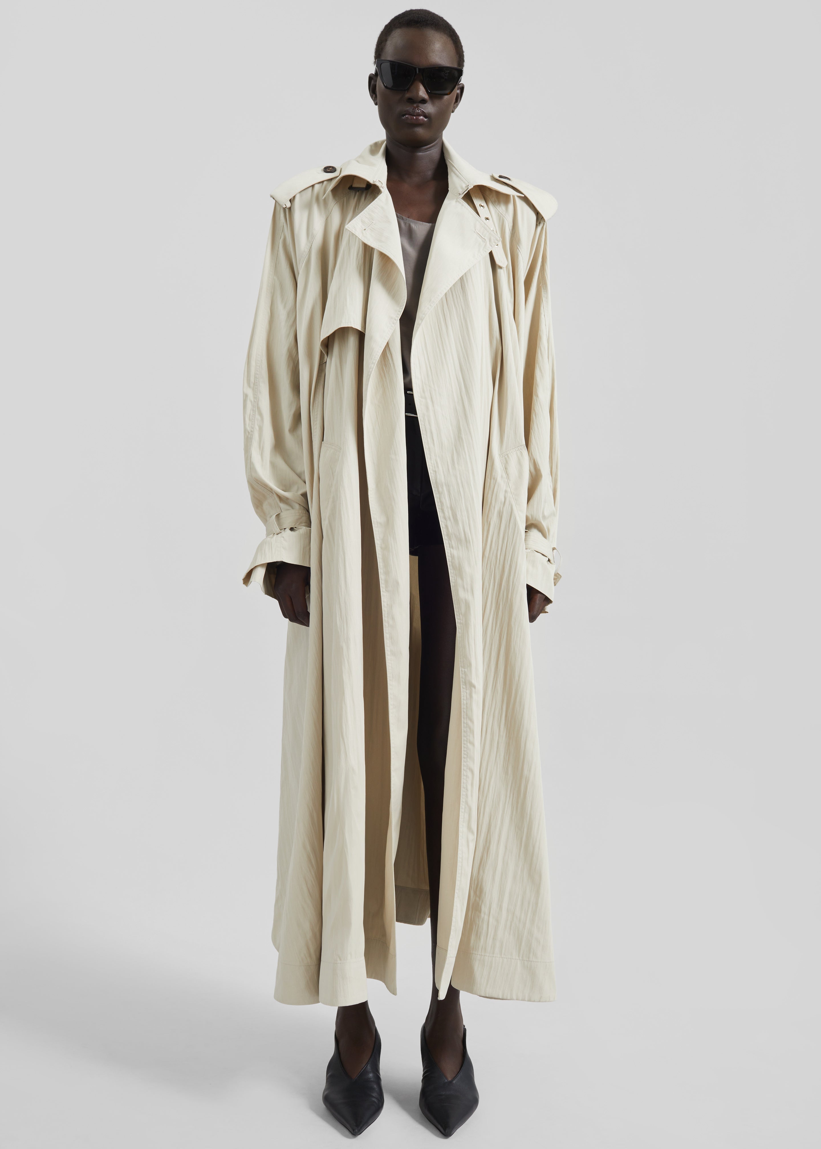 Elsdon Fluid Long Trench - Light Beige