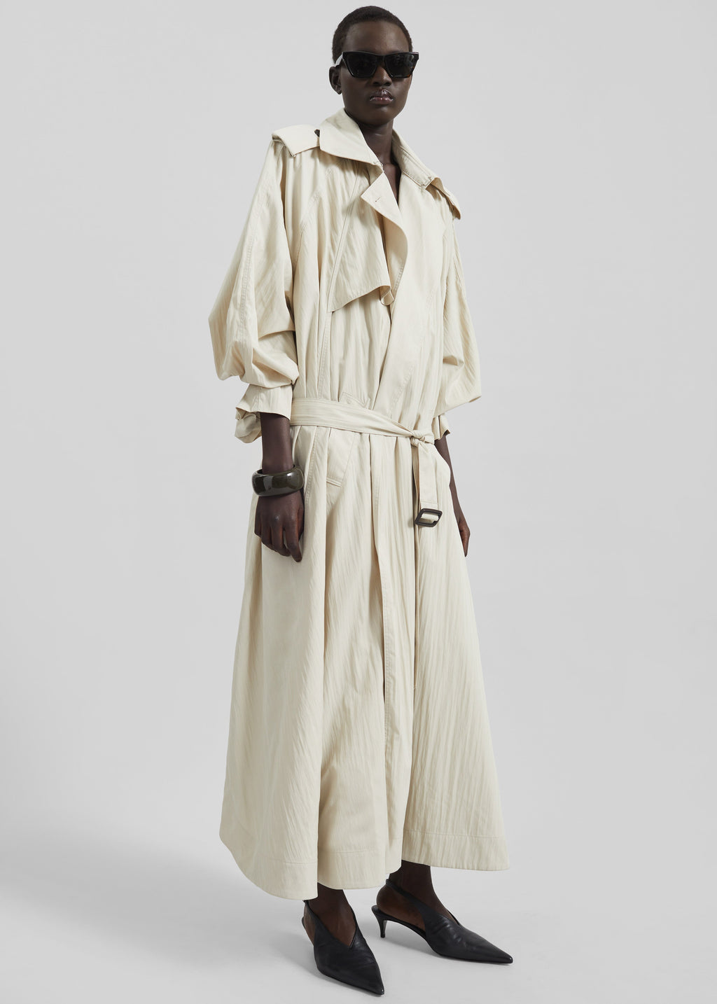 Elsdon Fluid Long Trench - Light Beige