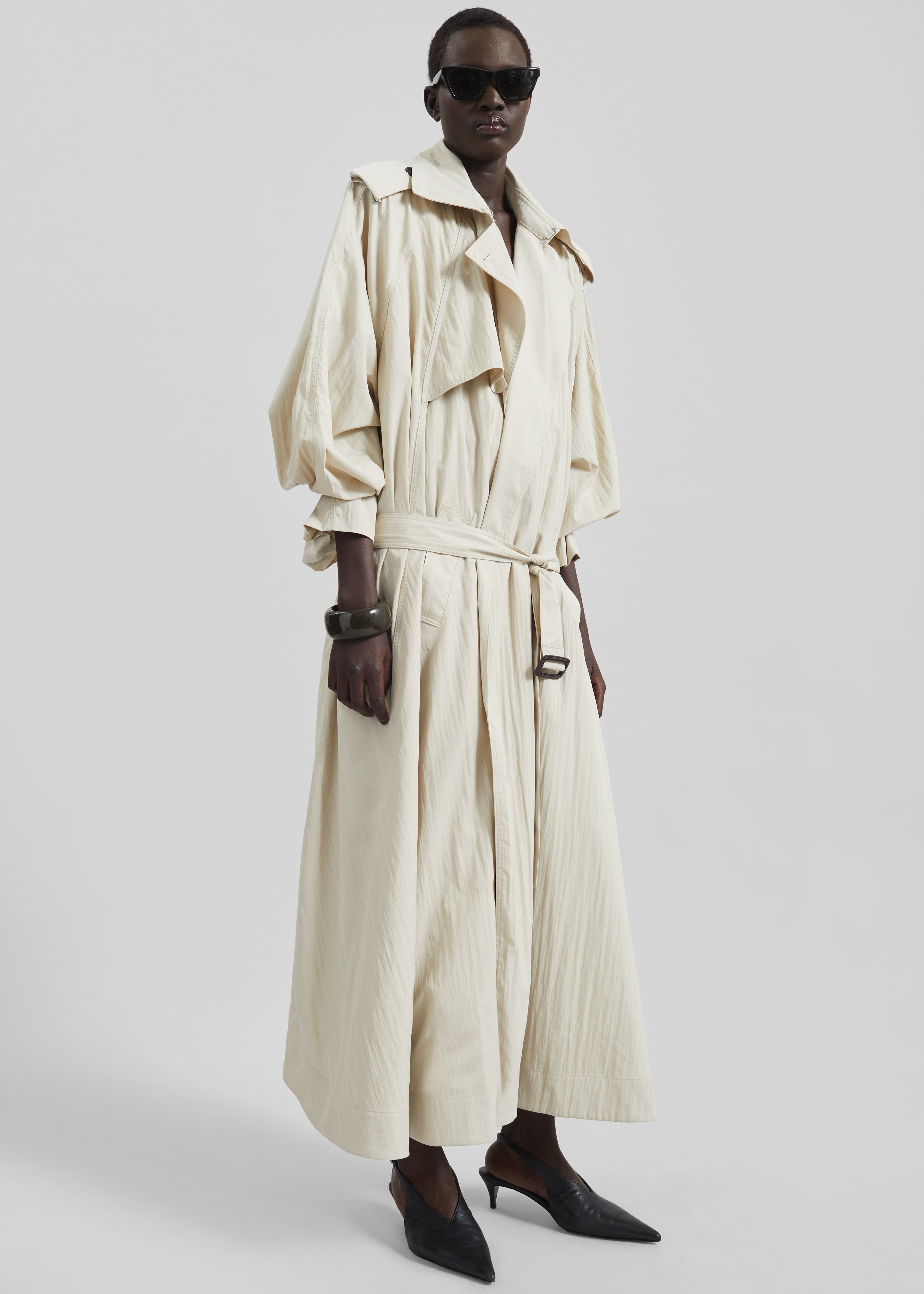 Elsdon Fluid Long Trench - Light Beige