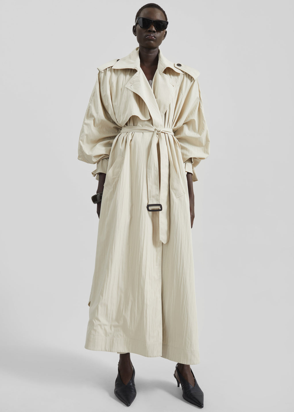 Elsdon Fluid Long Trench - Light Beige
