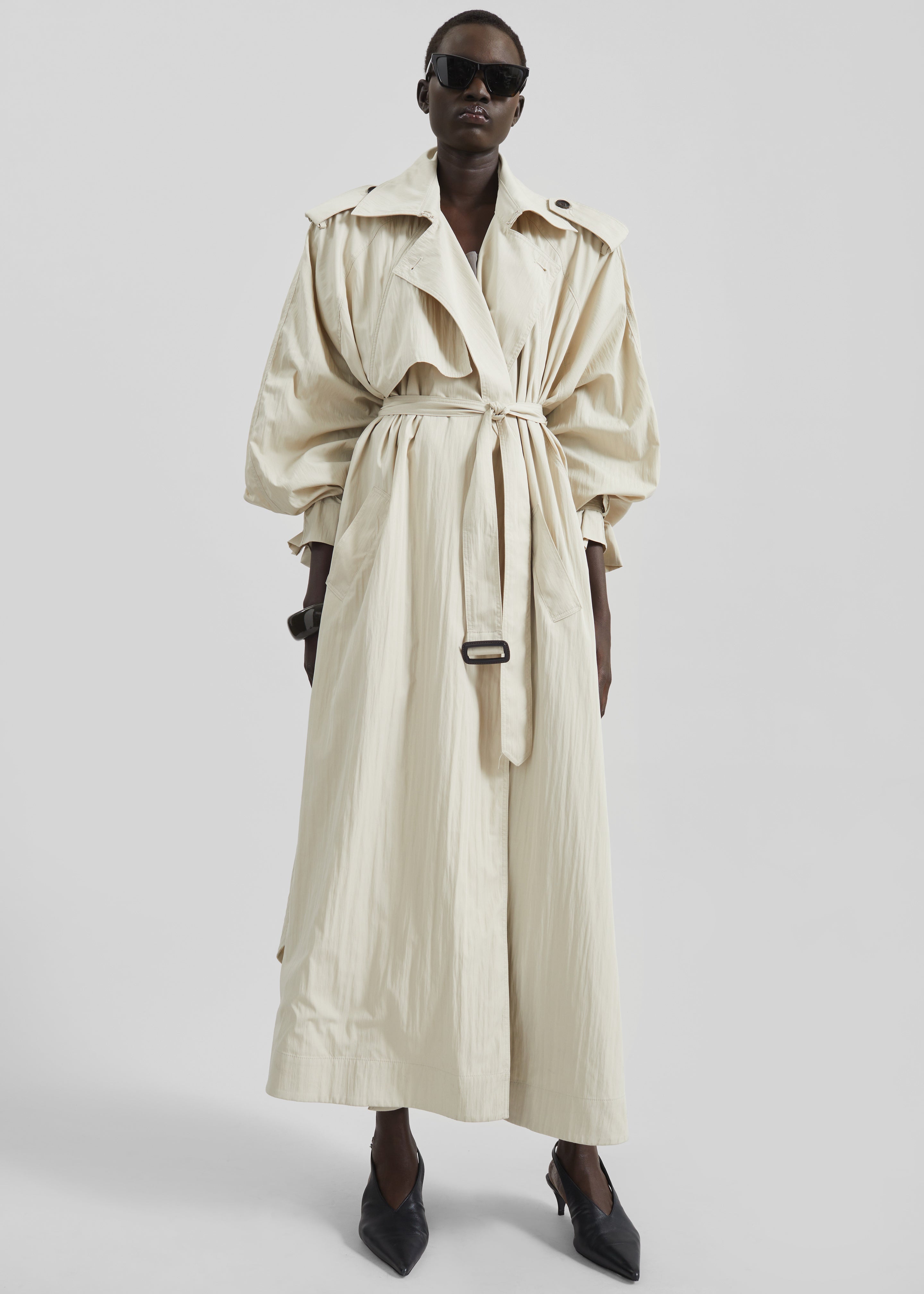 Elsdon Fluid Long Trench - Light Beige