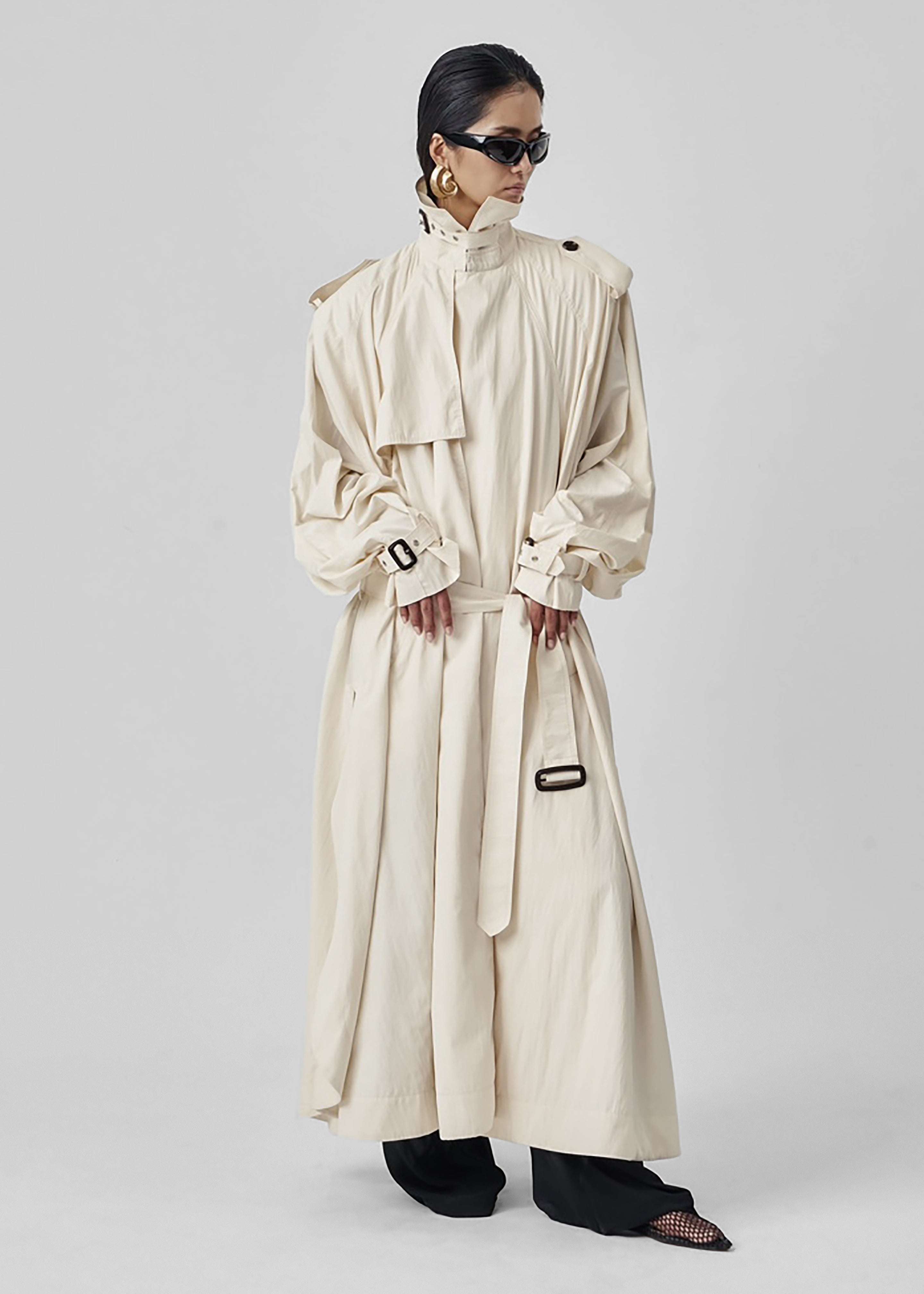 Elsdon Fluid Long Trench - Light Beige