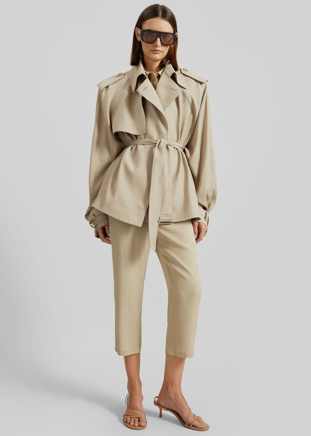 Elva Fluid Short Trench - Beige