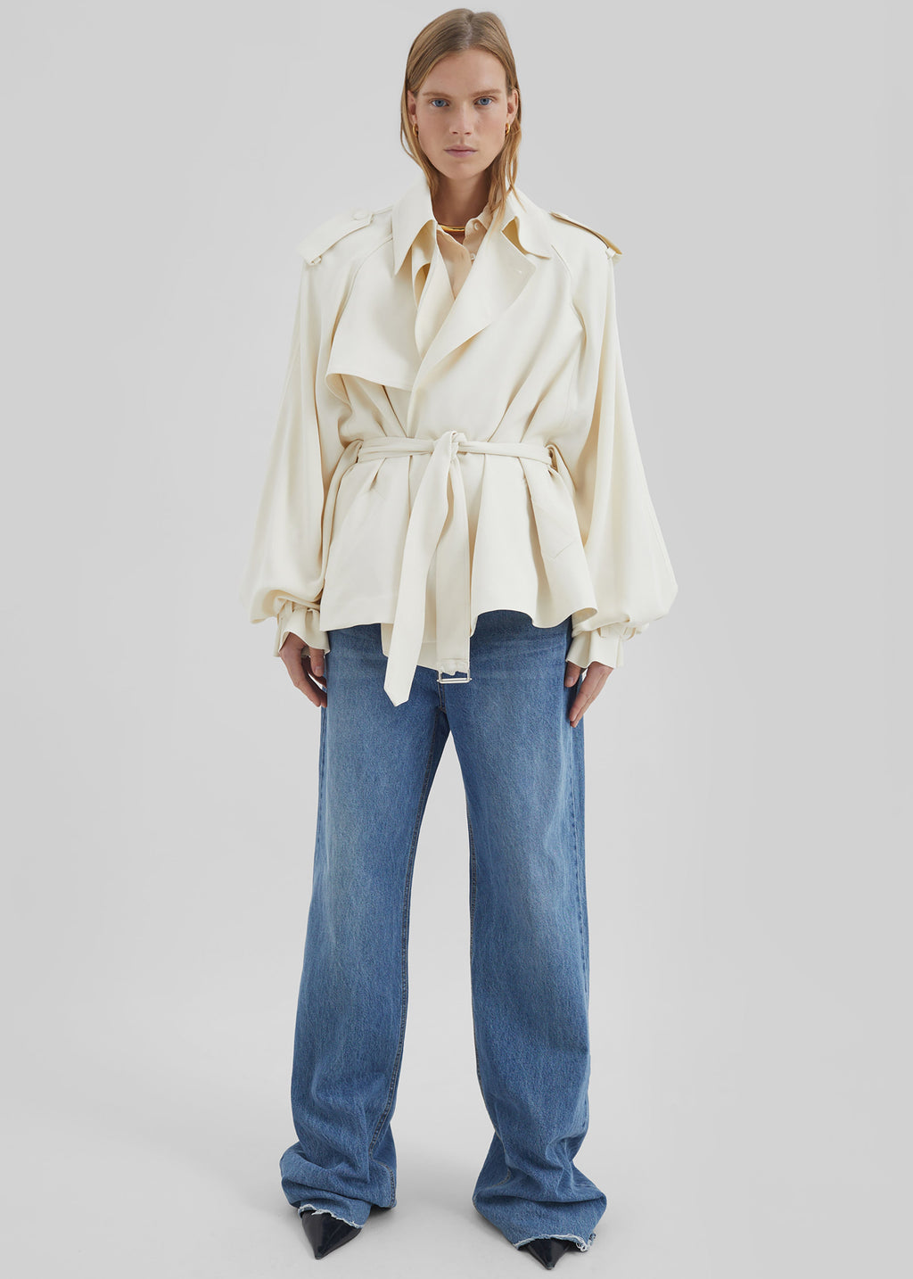 Elva Fluid Short Trench - Ivory