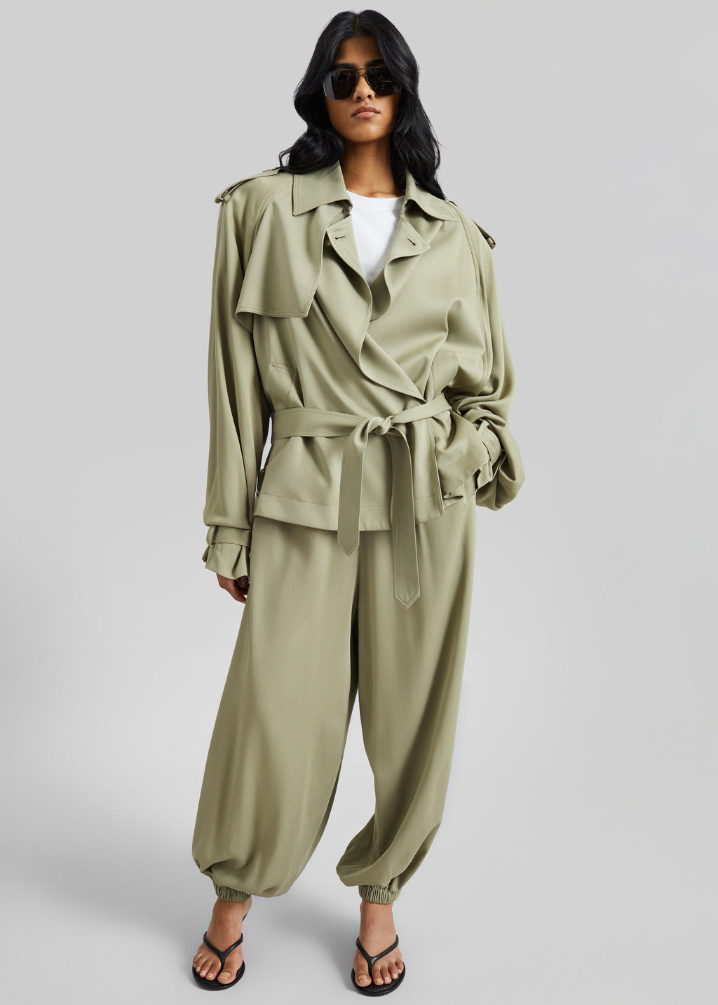 Elva Fluid Short Trench - Sage