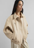Enora Faux Leather Jacket - Cream