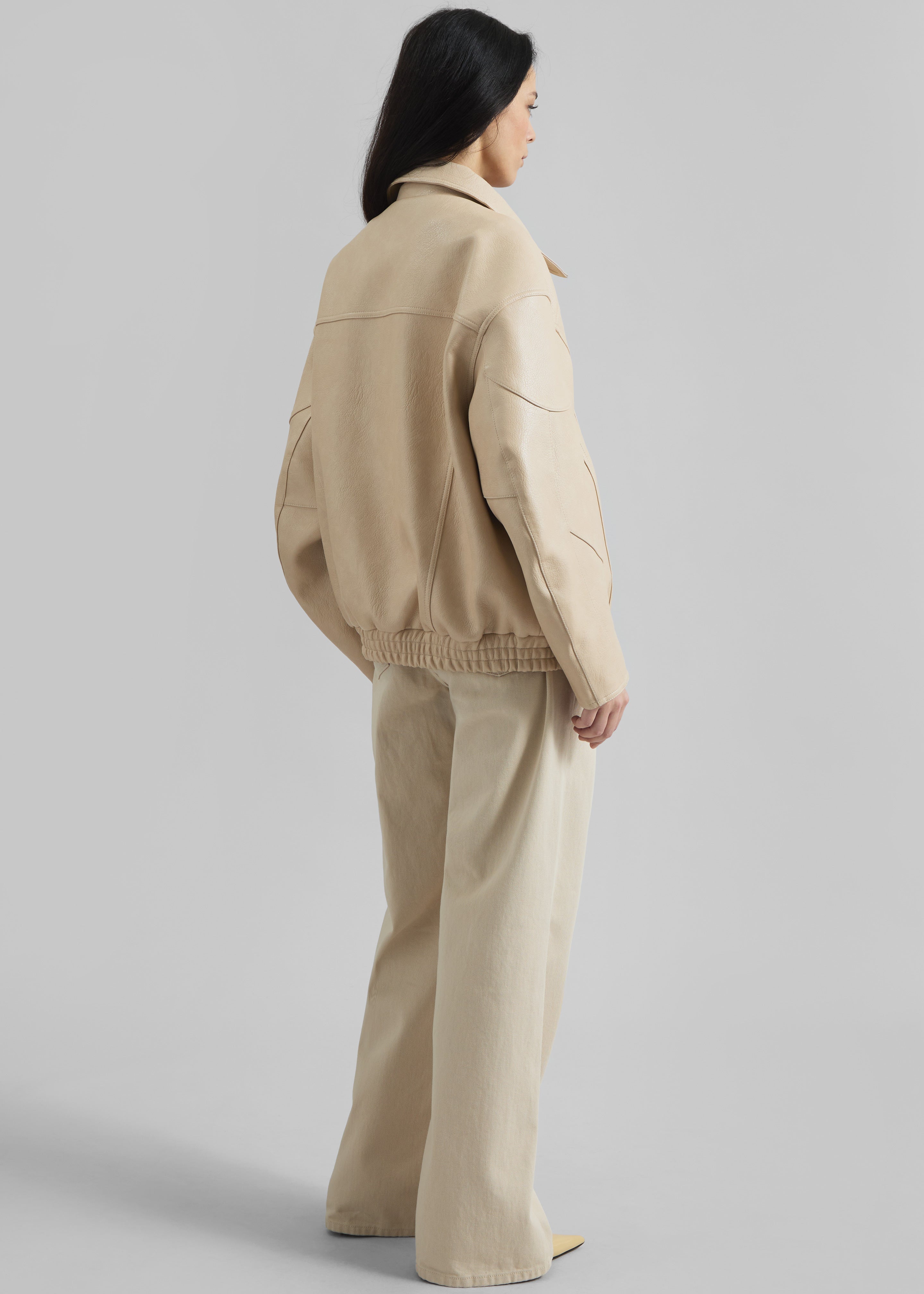 Enora Faux Leather Jacket - Cream