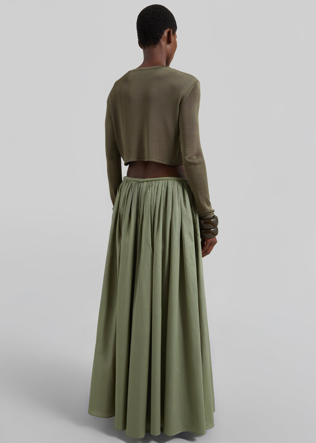 Gaeta Wide Corded Waistband Culottes - Sage