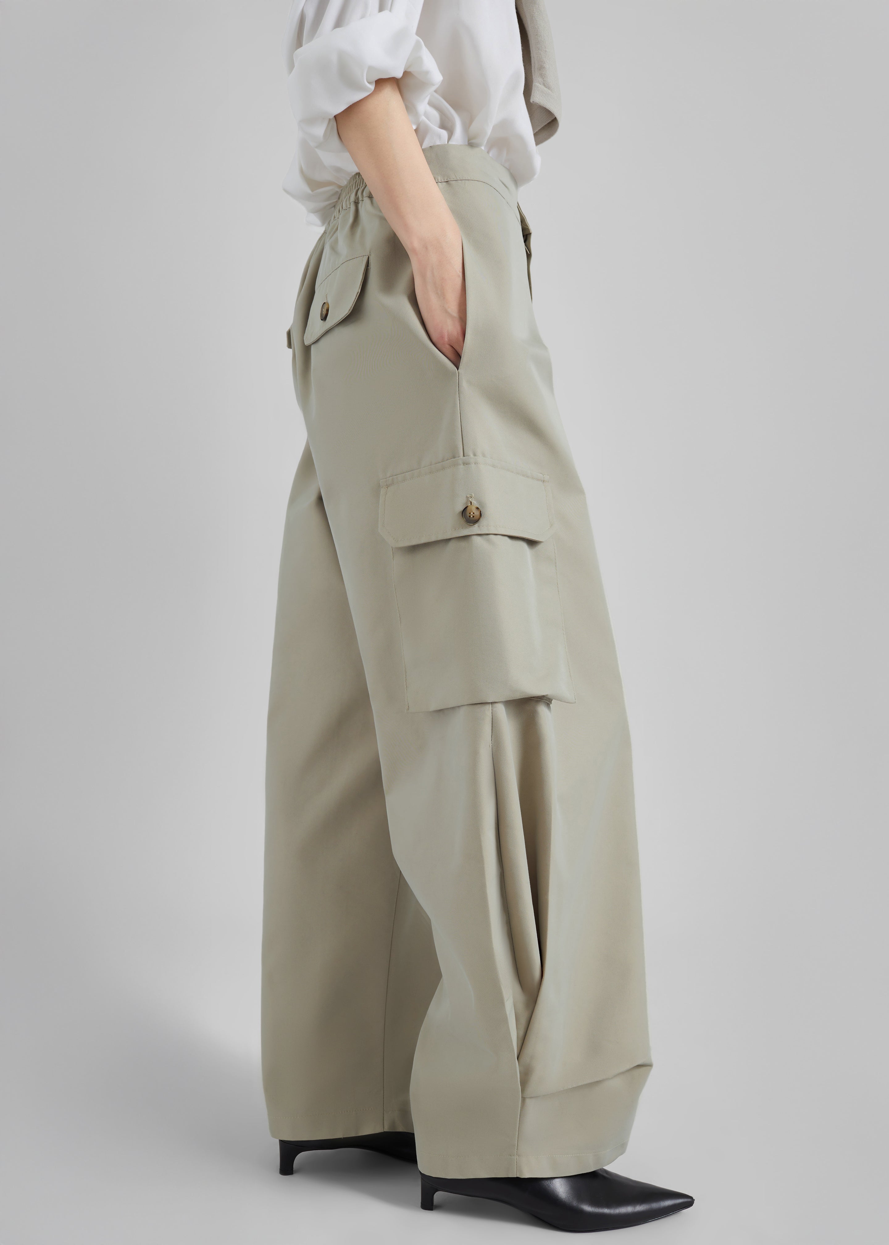 Geilo Barrel Leg Pants - Beige