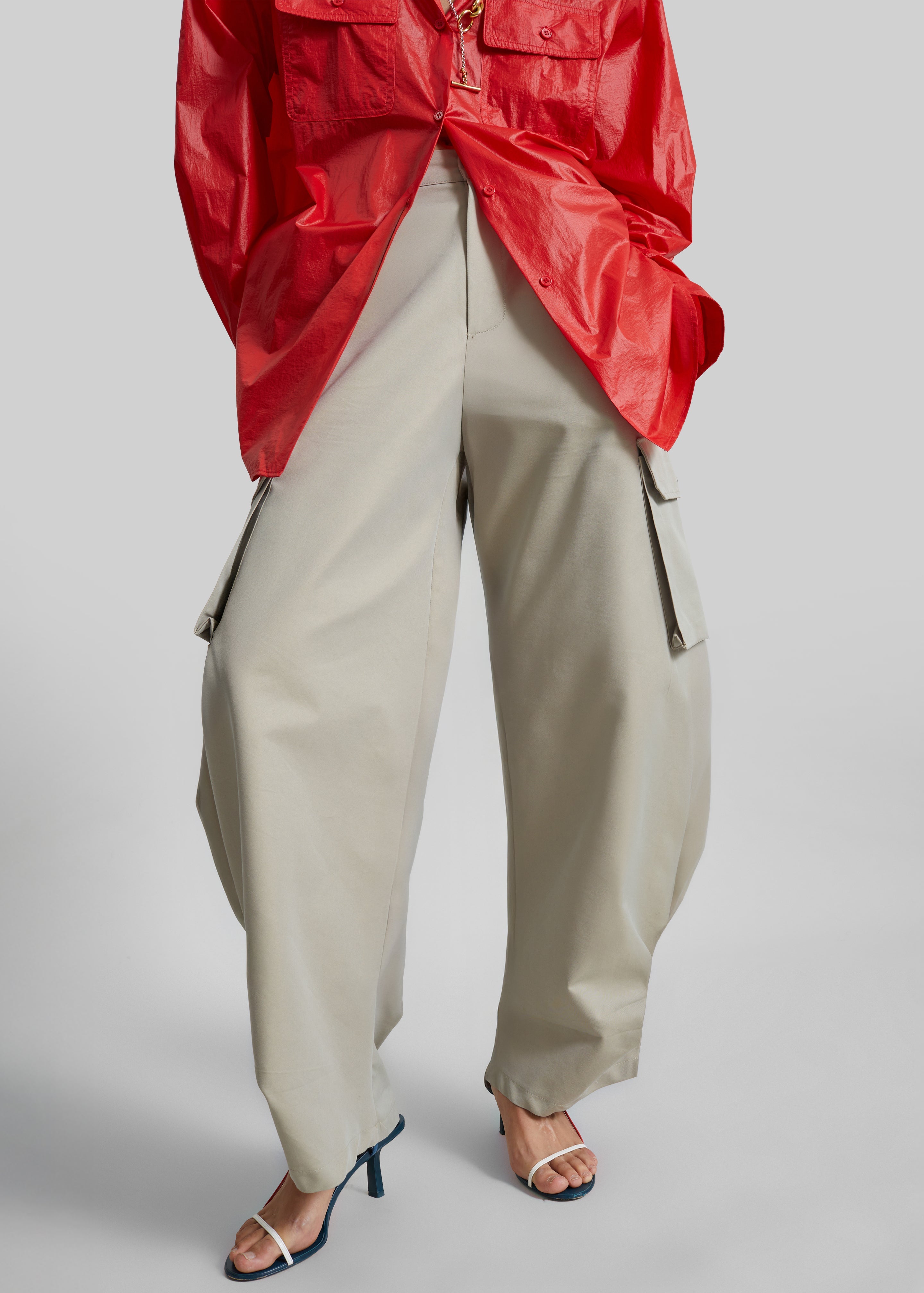 Geilo Barrel Leg Pants - Beige