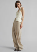 Gelso Pleated Twill Trousers - Beige