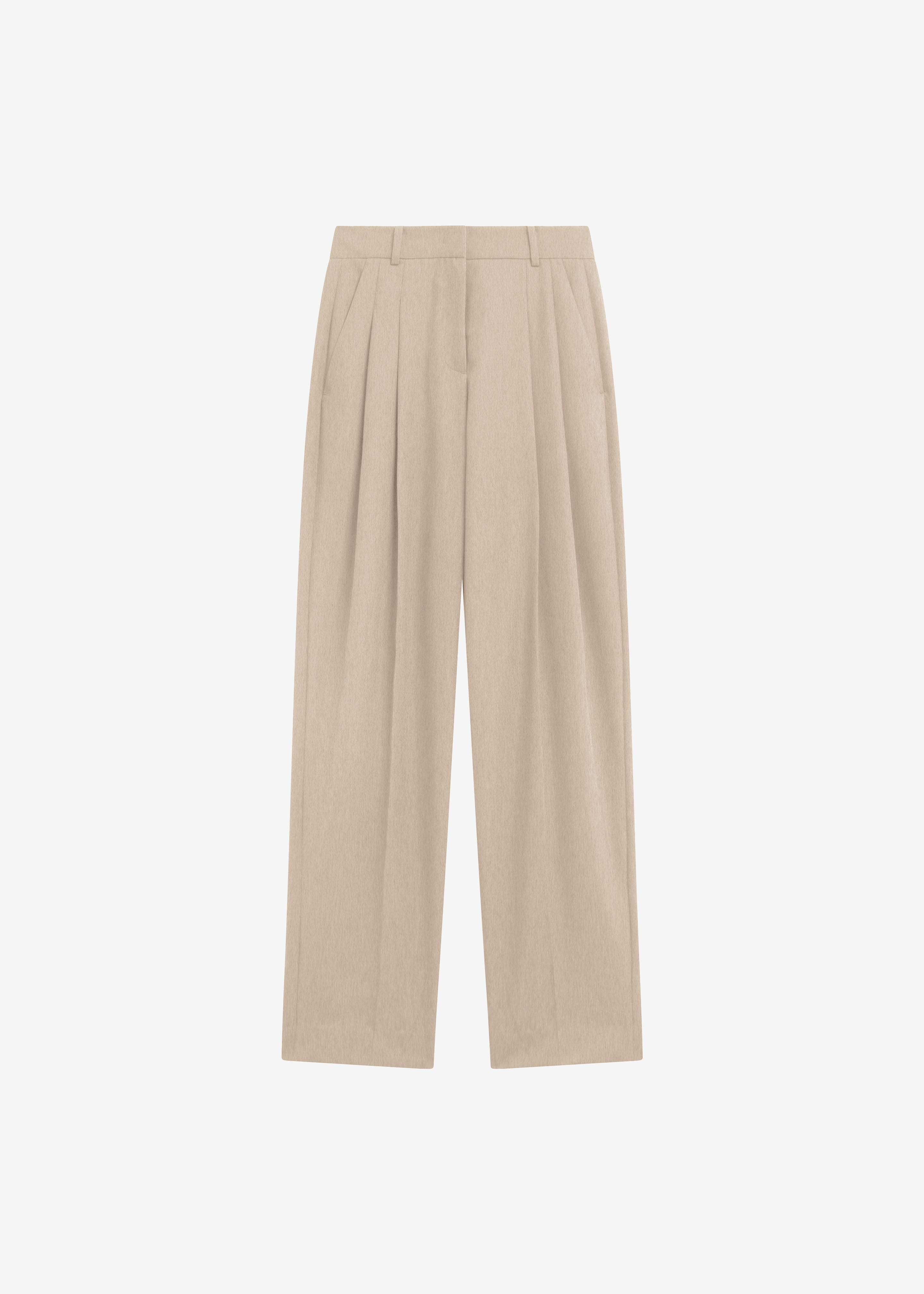 Gelso Pleated Twill Trousers - Beige