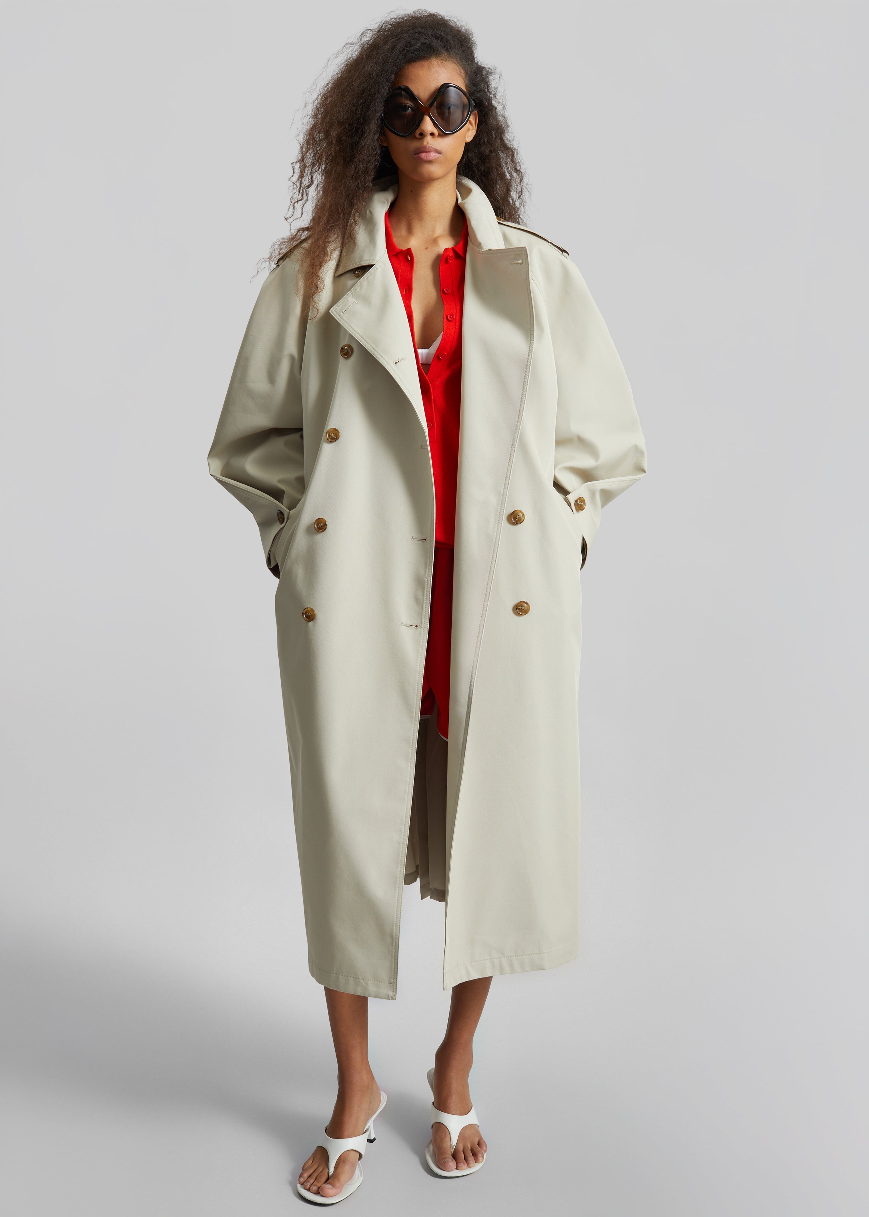 Genoa Padded Trench Coat - Beige