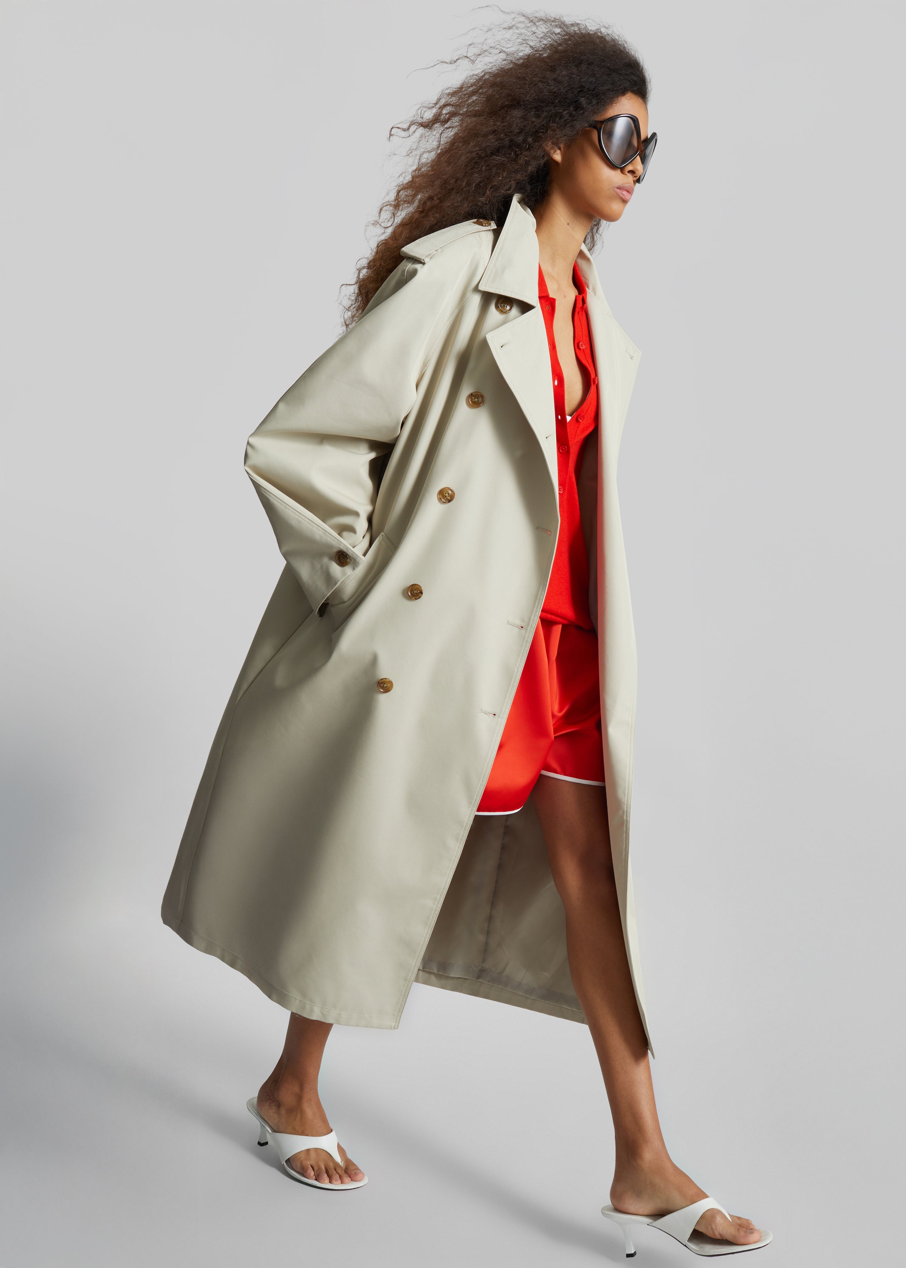 Genoa Padded Trench Coat - Beige