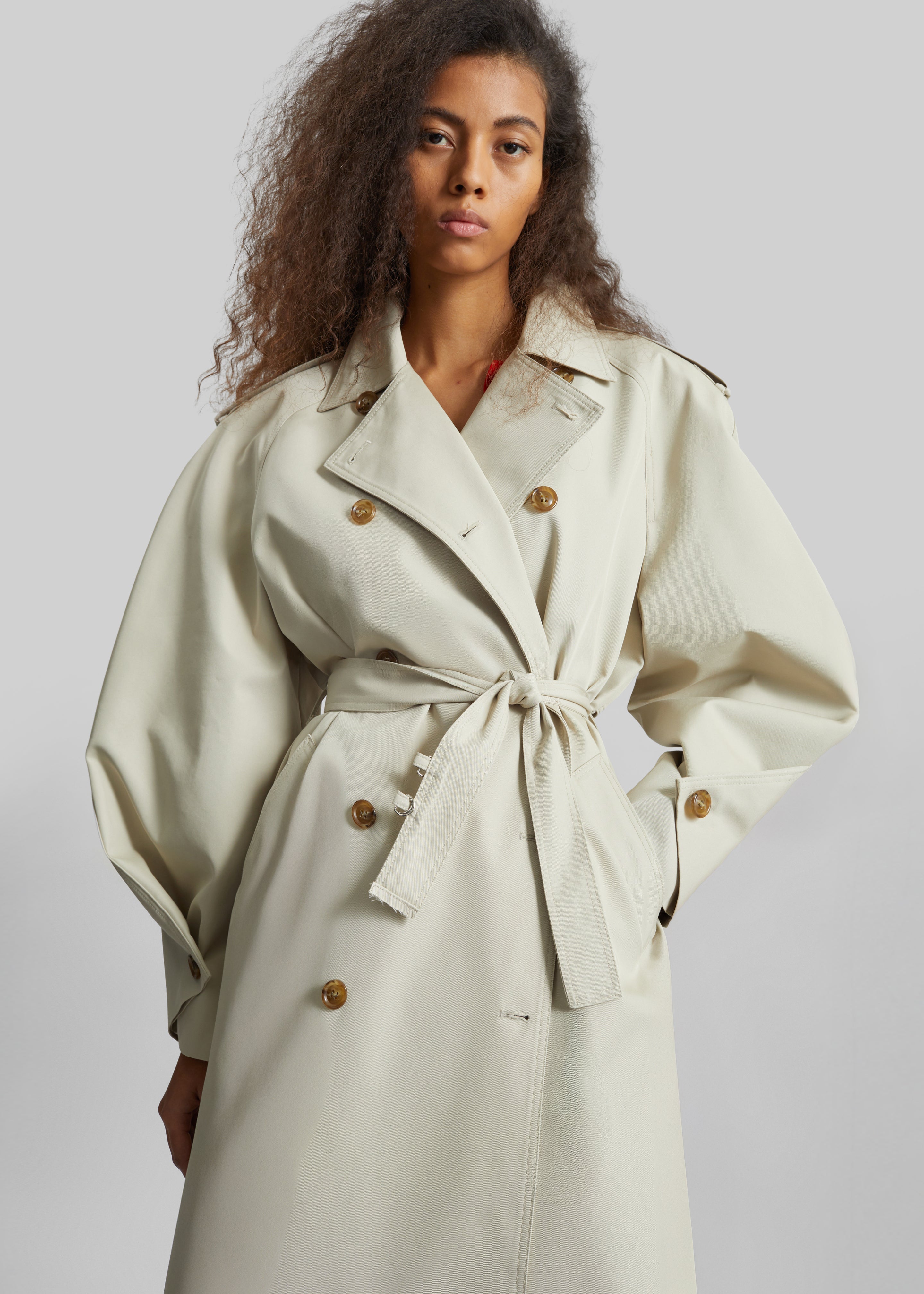 Genoa Padded Trench Coat - Beige
