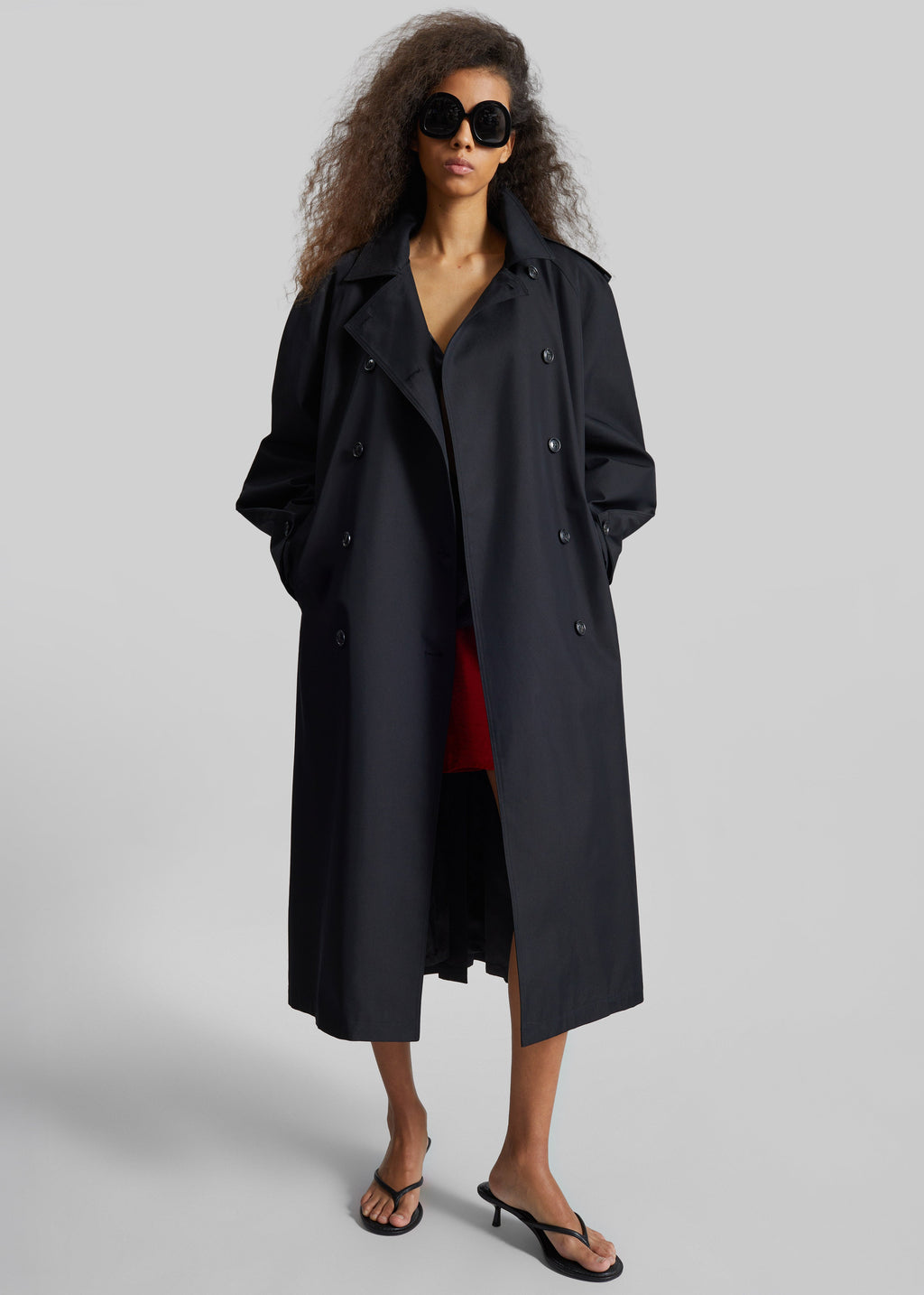 Genoa Padded Trench Coat - Black