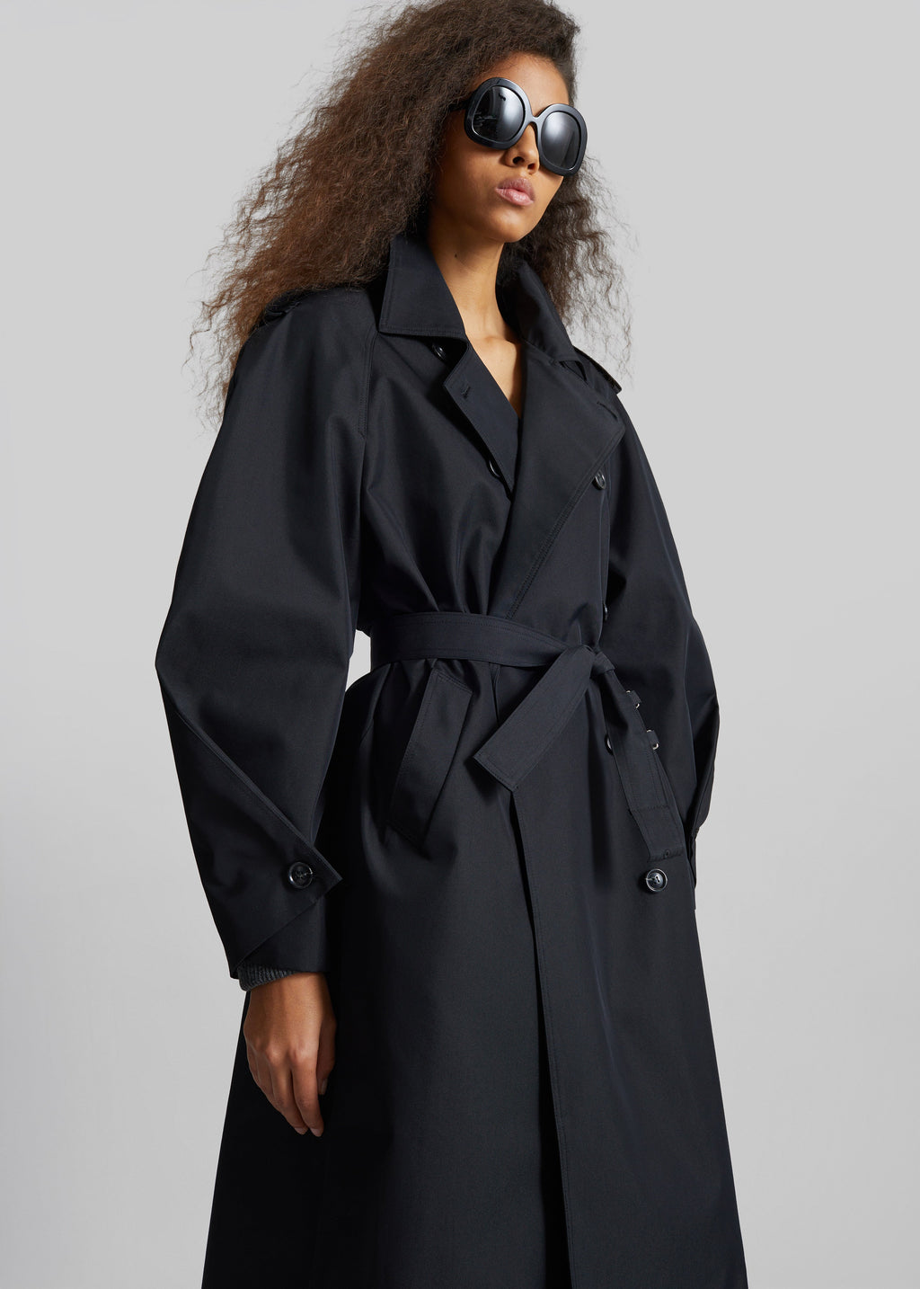 Genoa Padded Trench Coat - Black