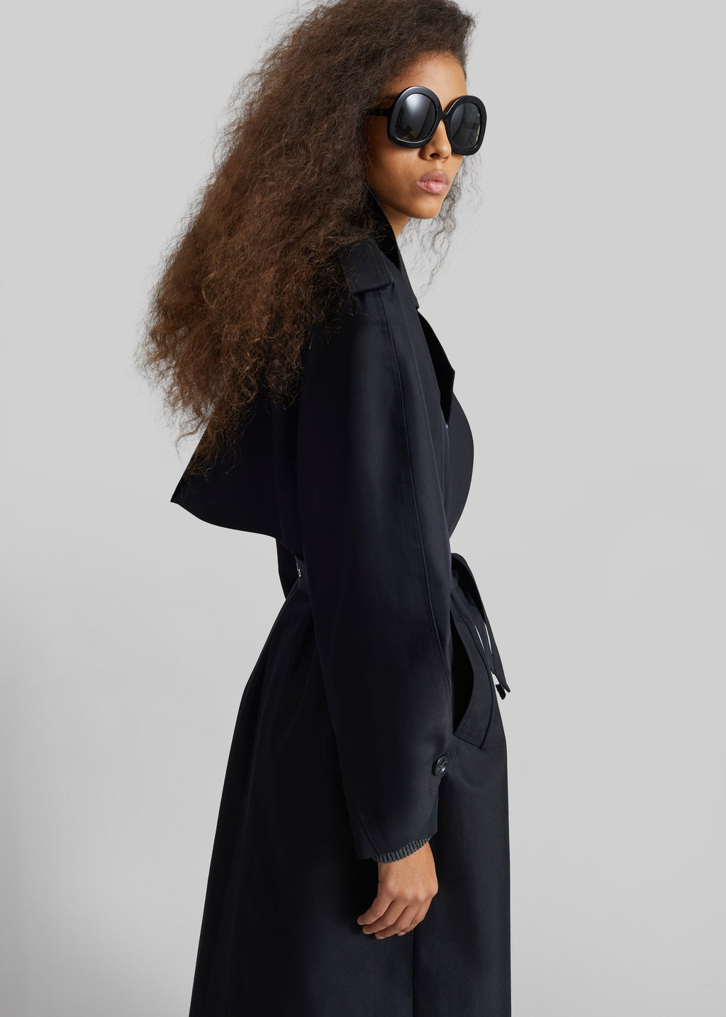 Genoa Padded Trench Coat - Black