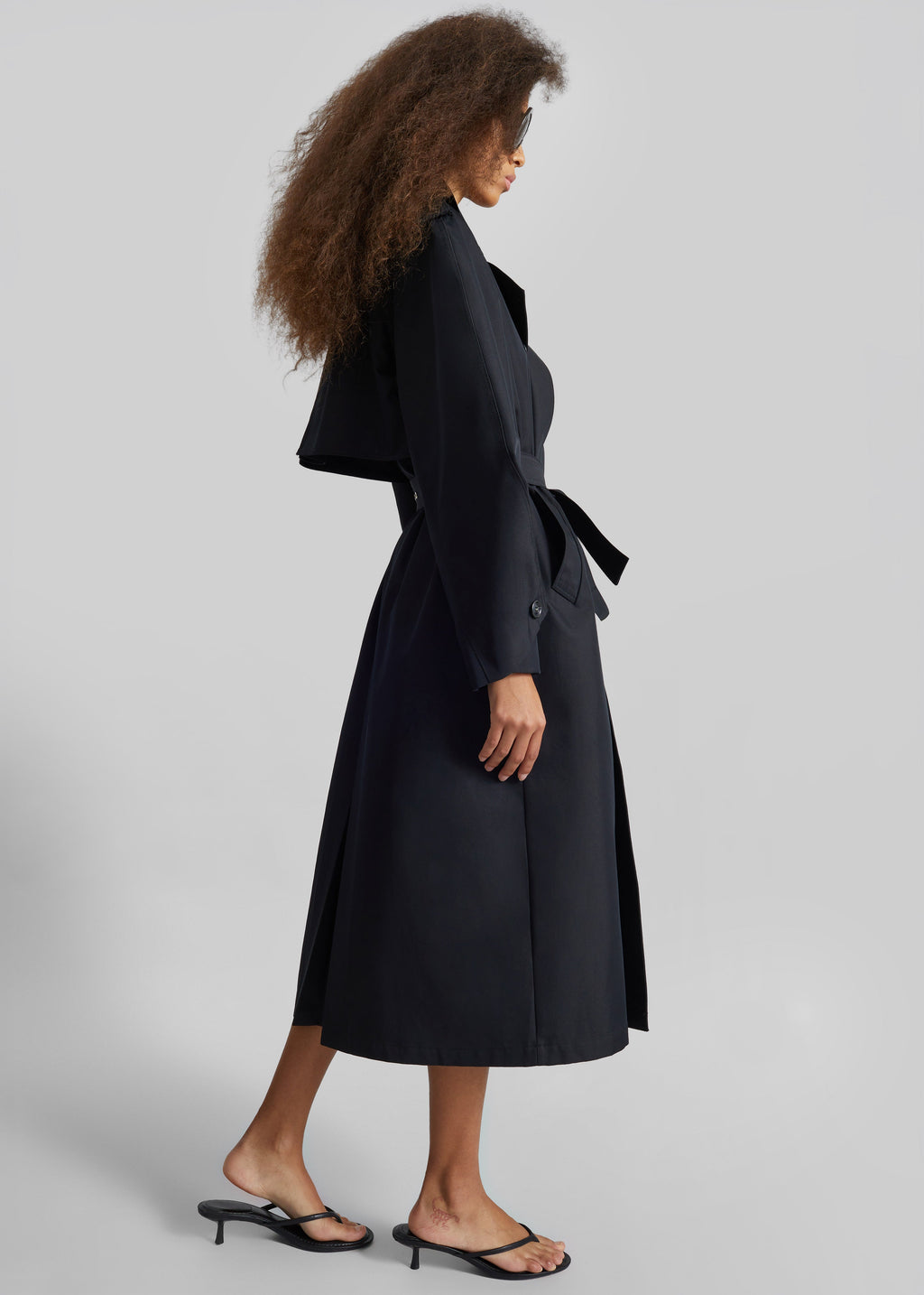 Genoa Padded Trench Coat - Black