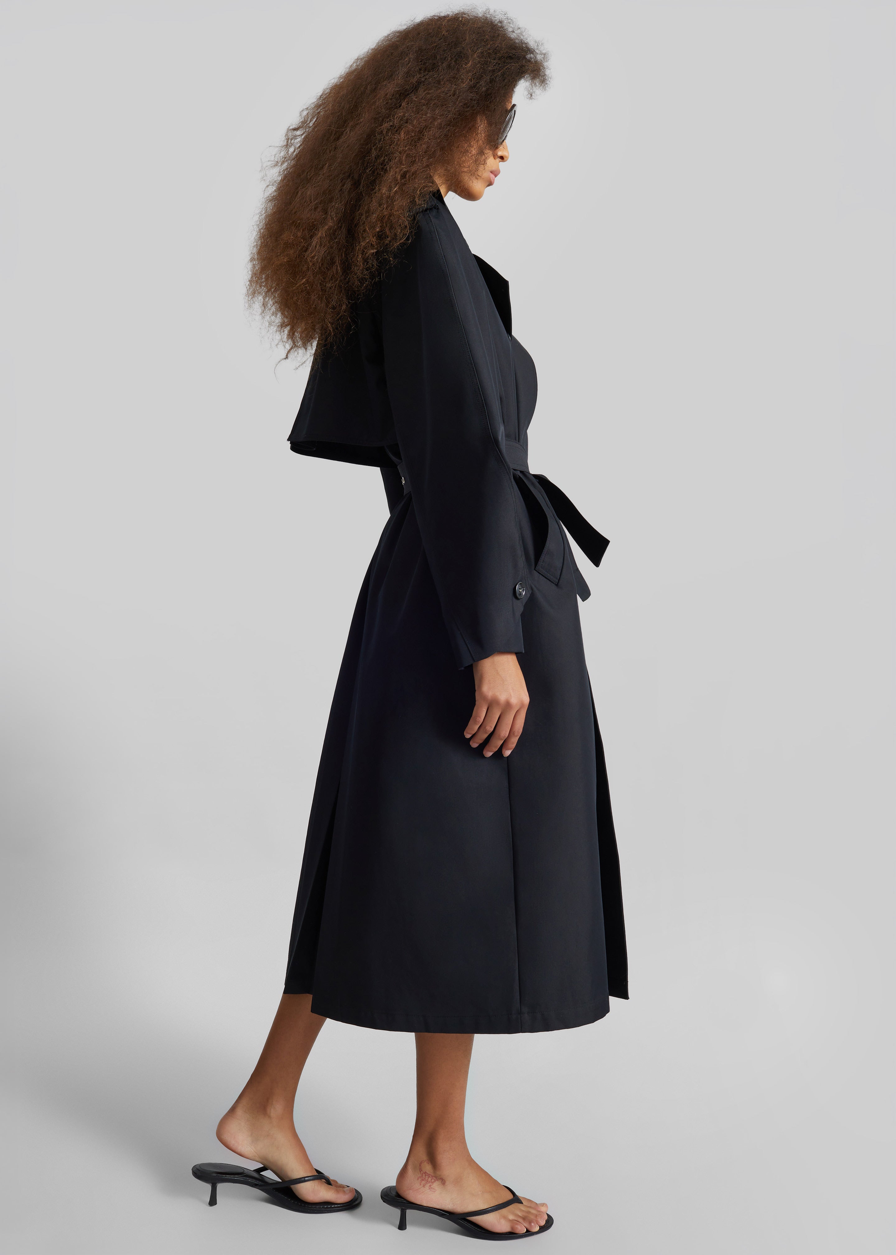 Genoa Padded Trench Coat - Black